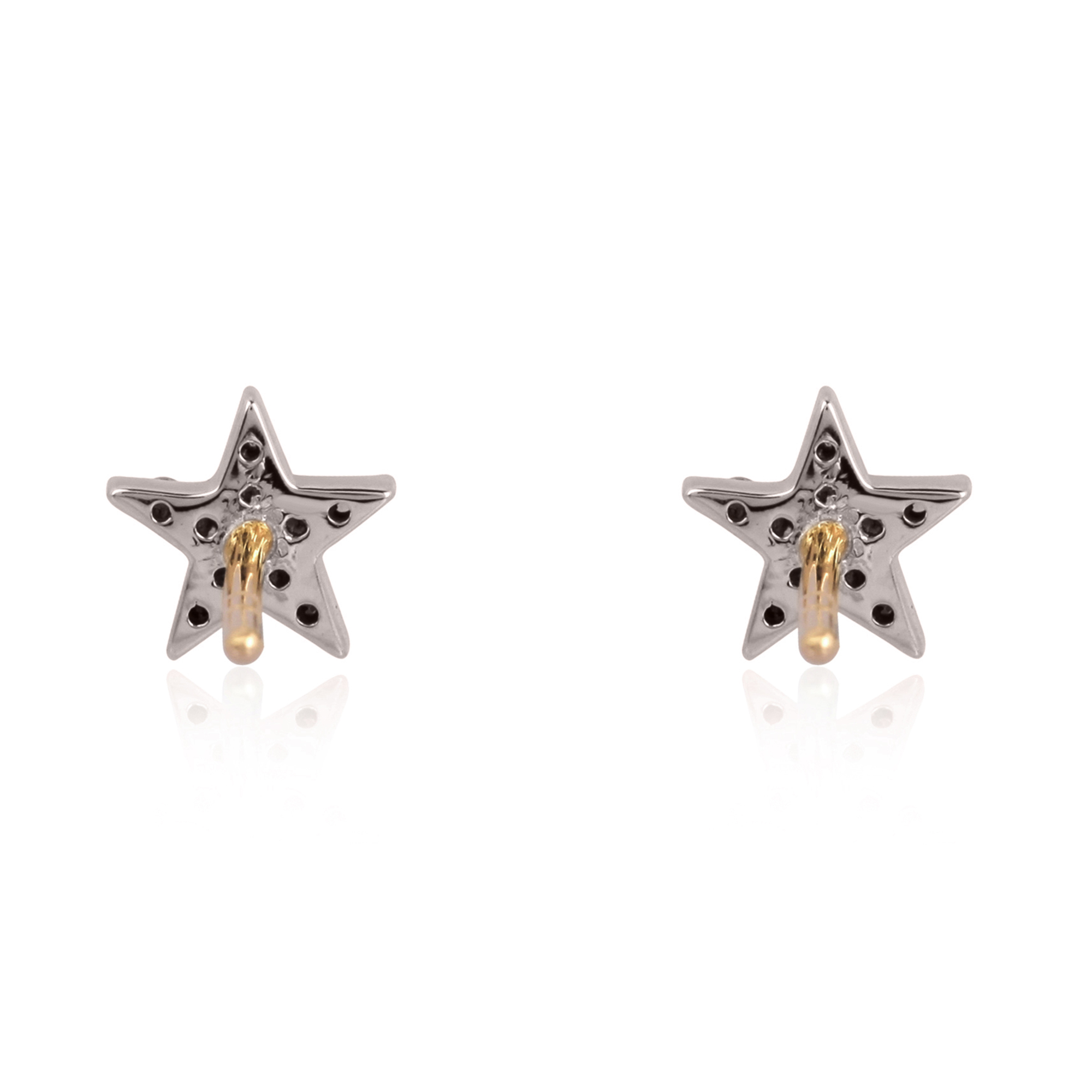 Sterling Silver Diamond Star Studs