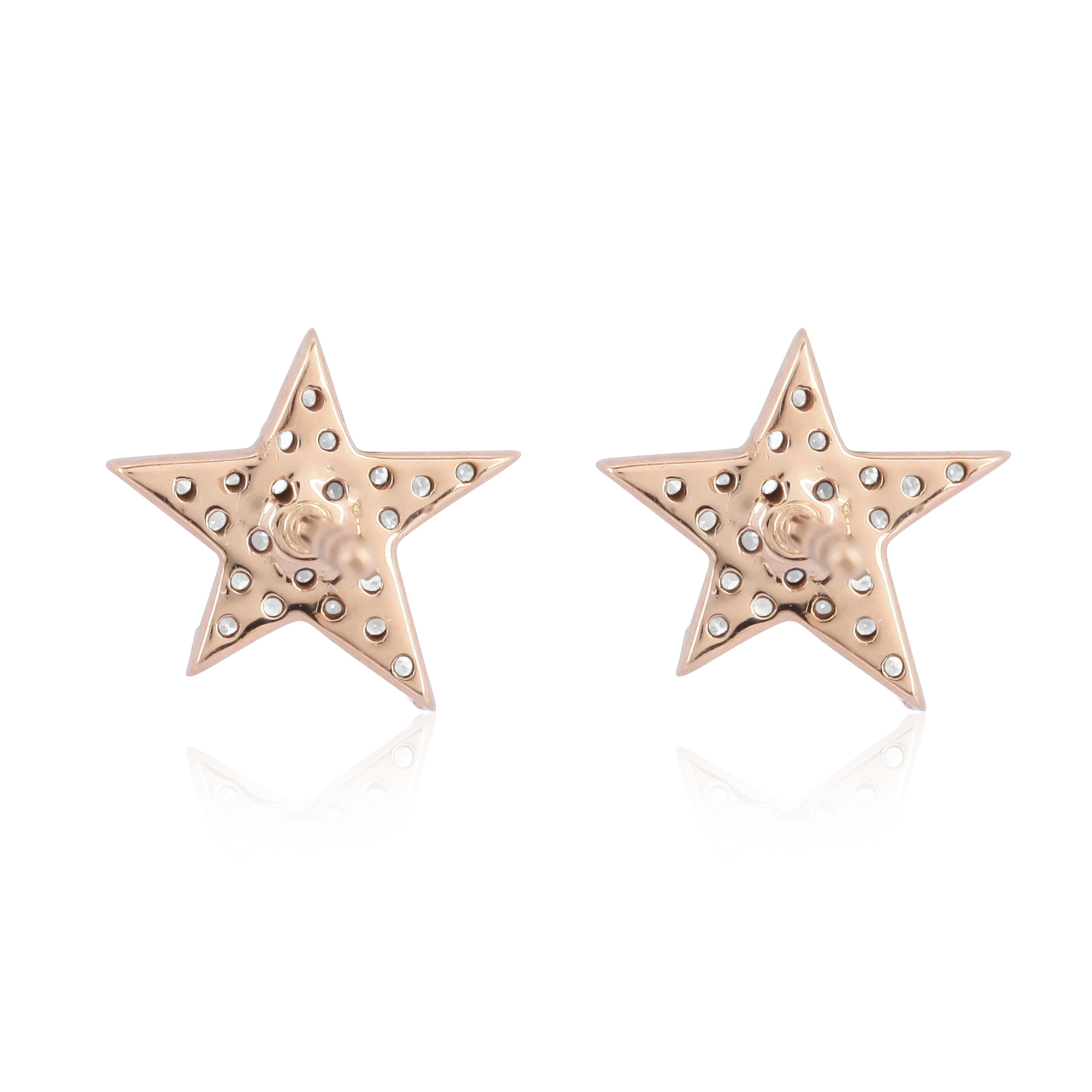 Sterling Silver Pave Diamond Star Studs