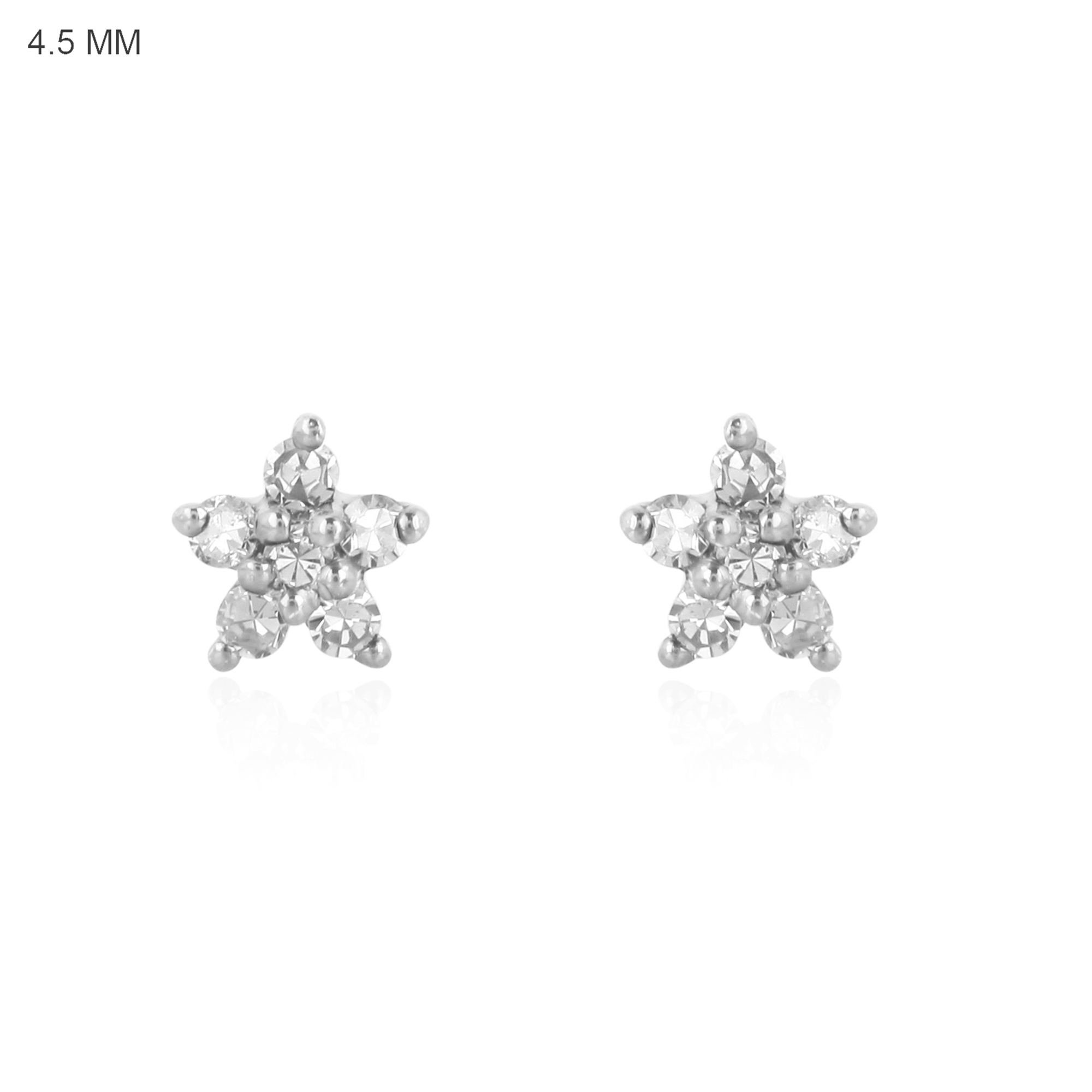 Sterling Silver Diamond Minimalistic Flower Formation Studs