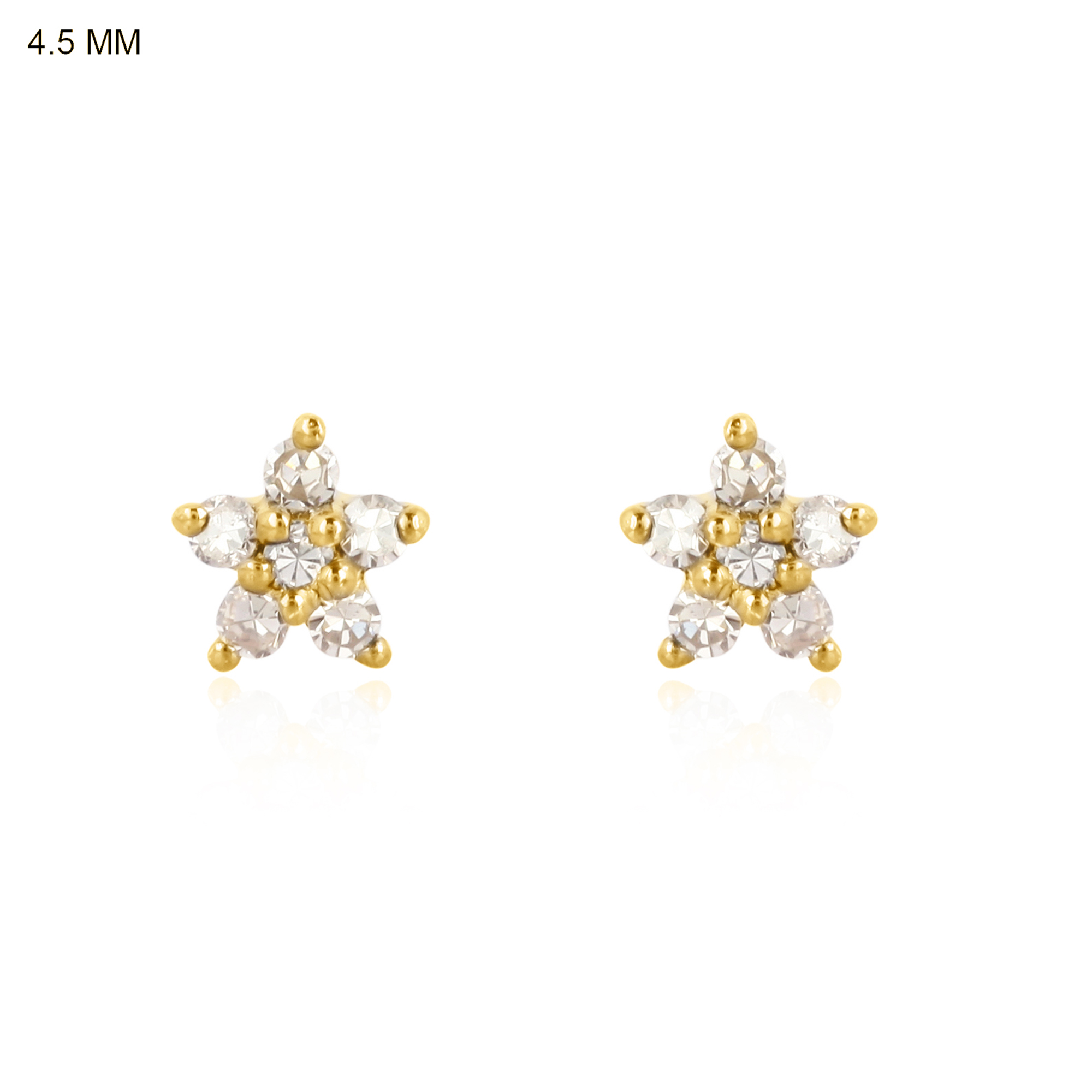 Sterling Silver Diamond Minimalistic Flower Formation Studs