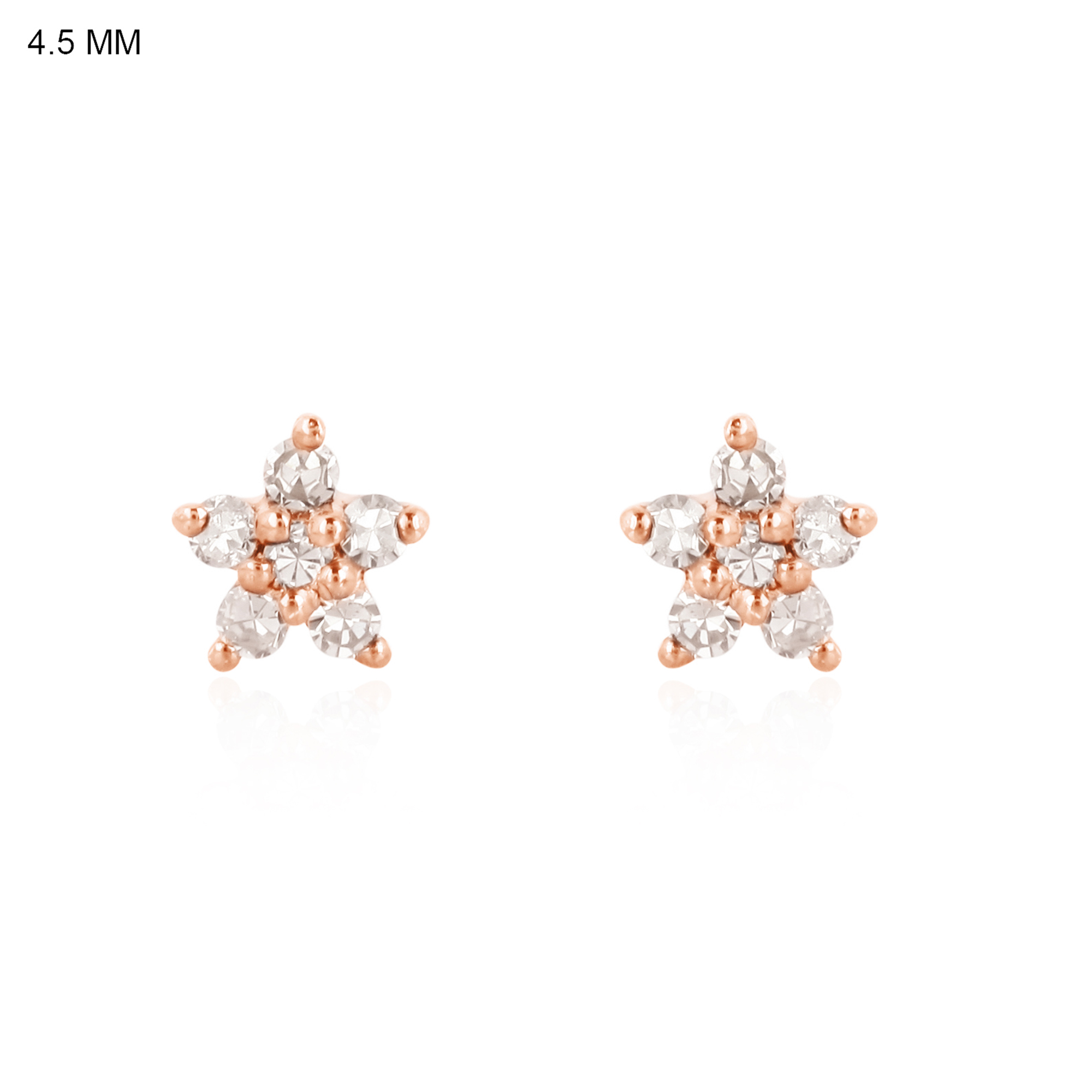 Sterling Silver Diamond Minimalistic Flower Formation Studs