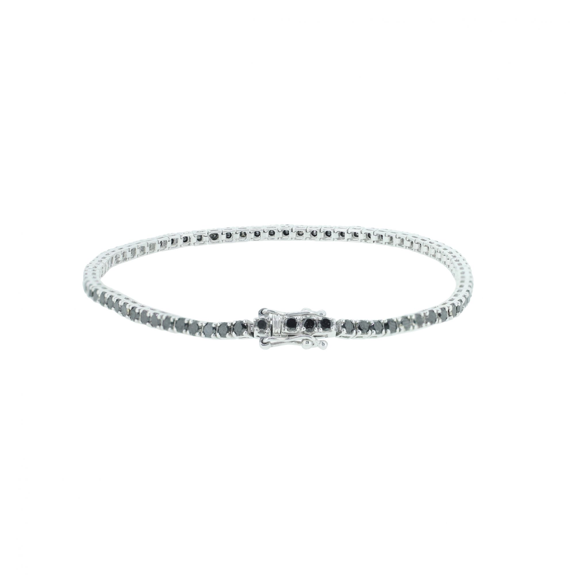 Black Diamond White gold Tennis Bracelet