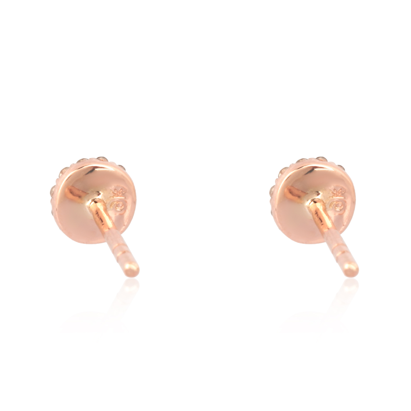 Rose Gold Round Pave Diamond Studs