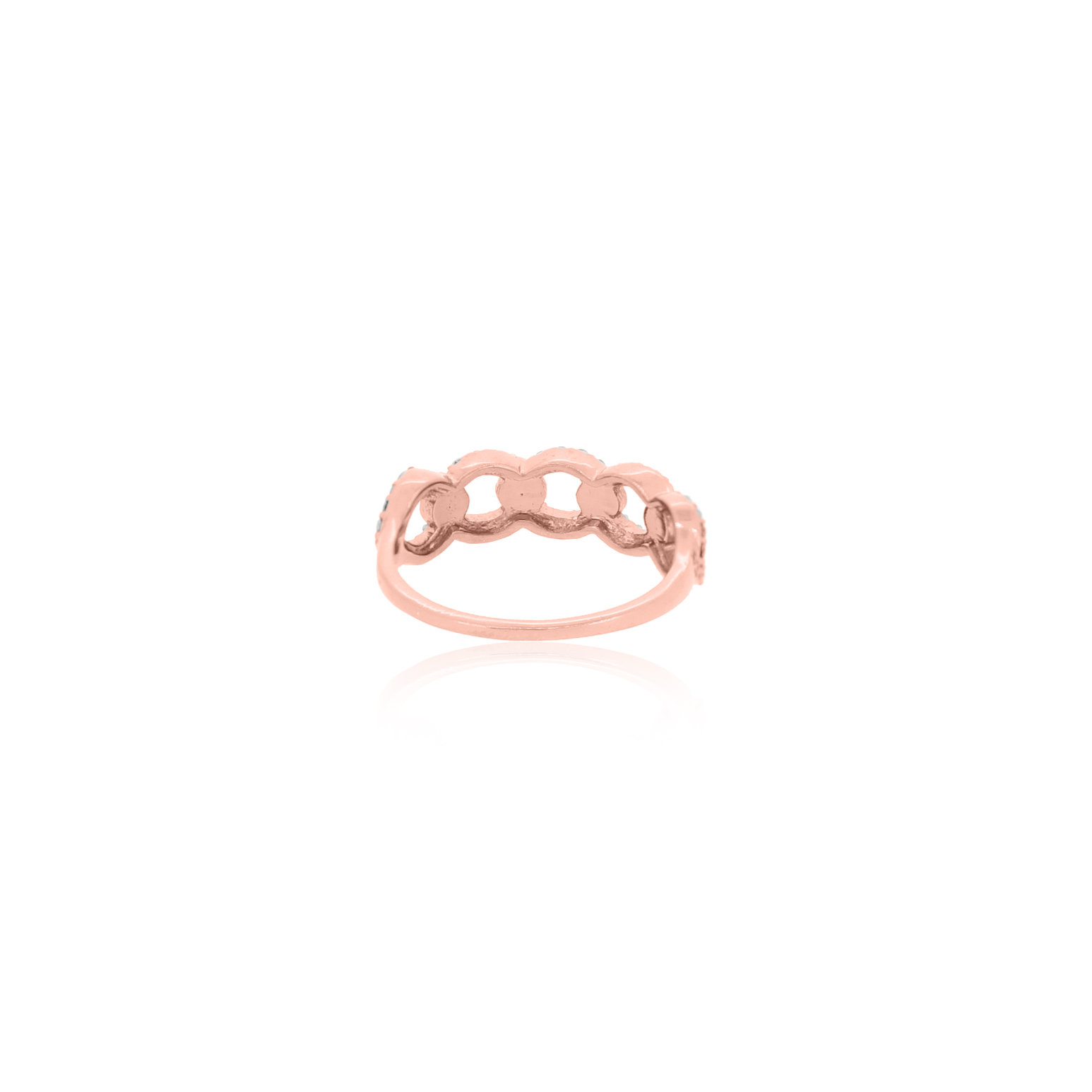 Sterling Silver Link Diamond Ring