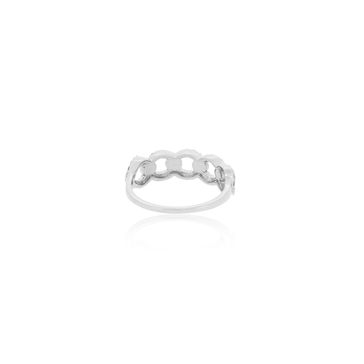 Sterling Silver Link Diamond Ring