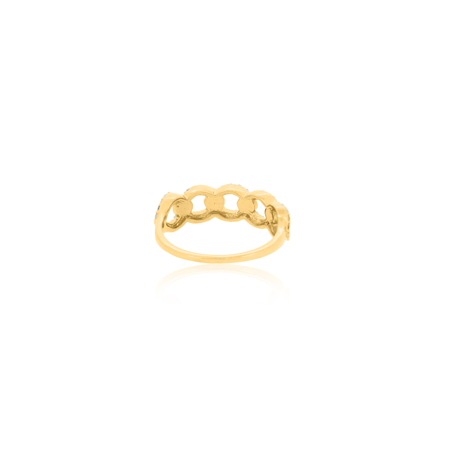Sterling Silver Link Diamond Ring