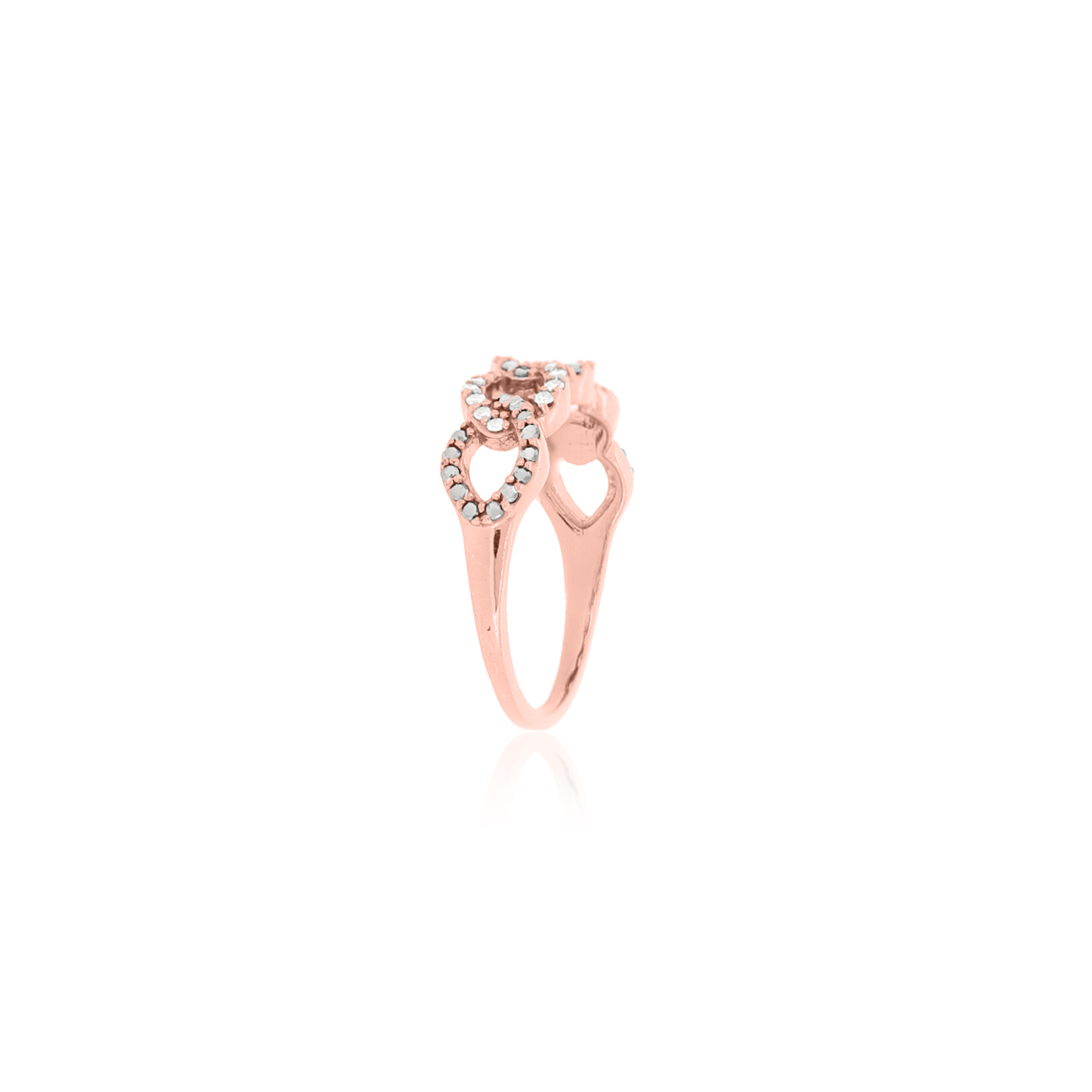 Sterling Silver Link Diamond Ring