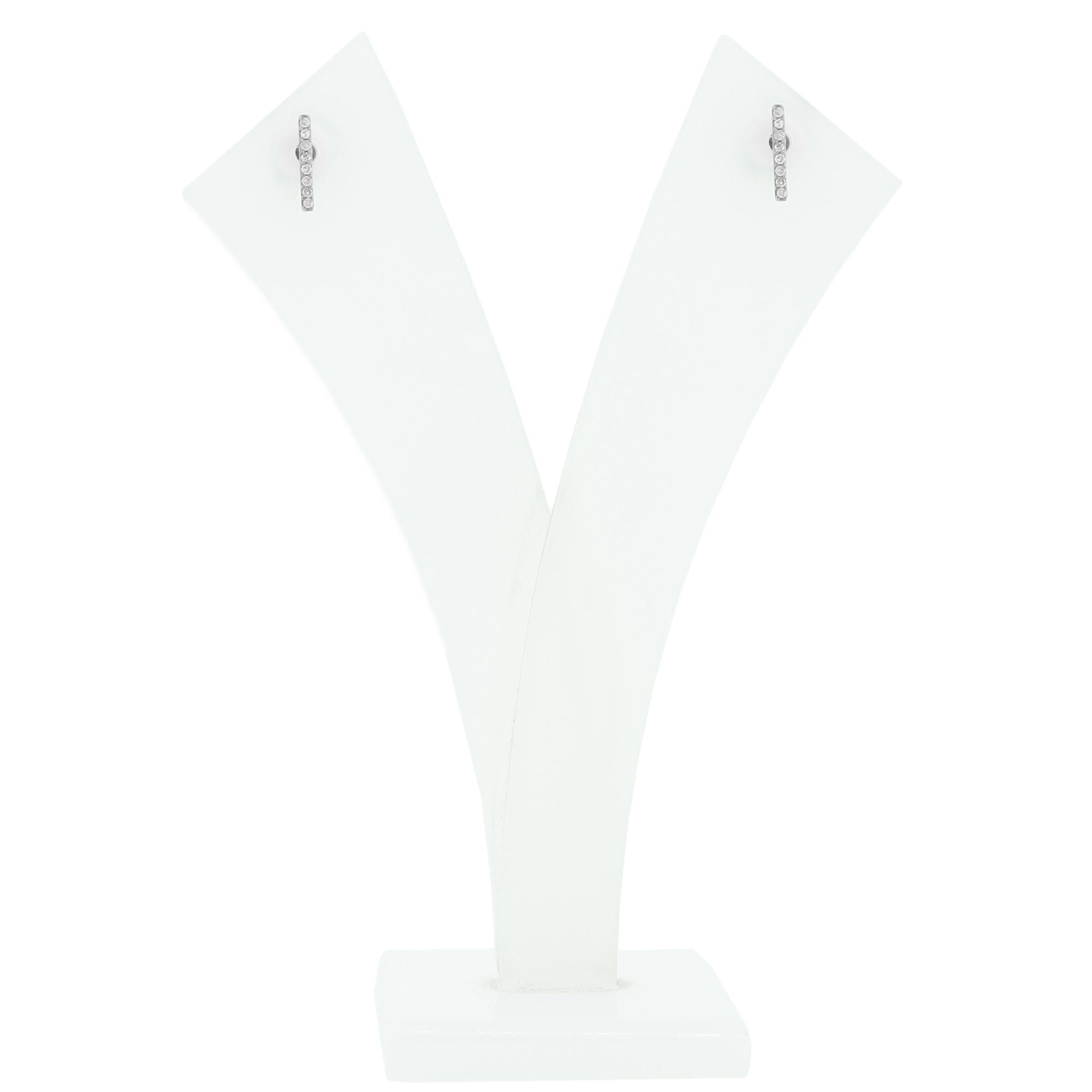 White Gold Diamond Minimilistic Bar Studs