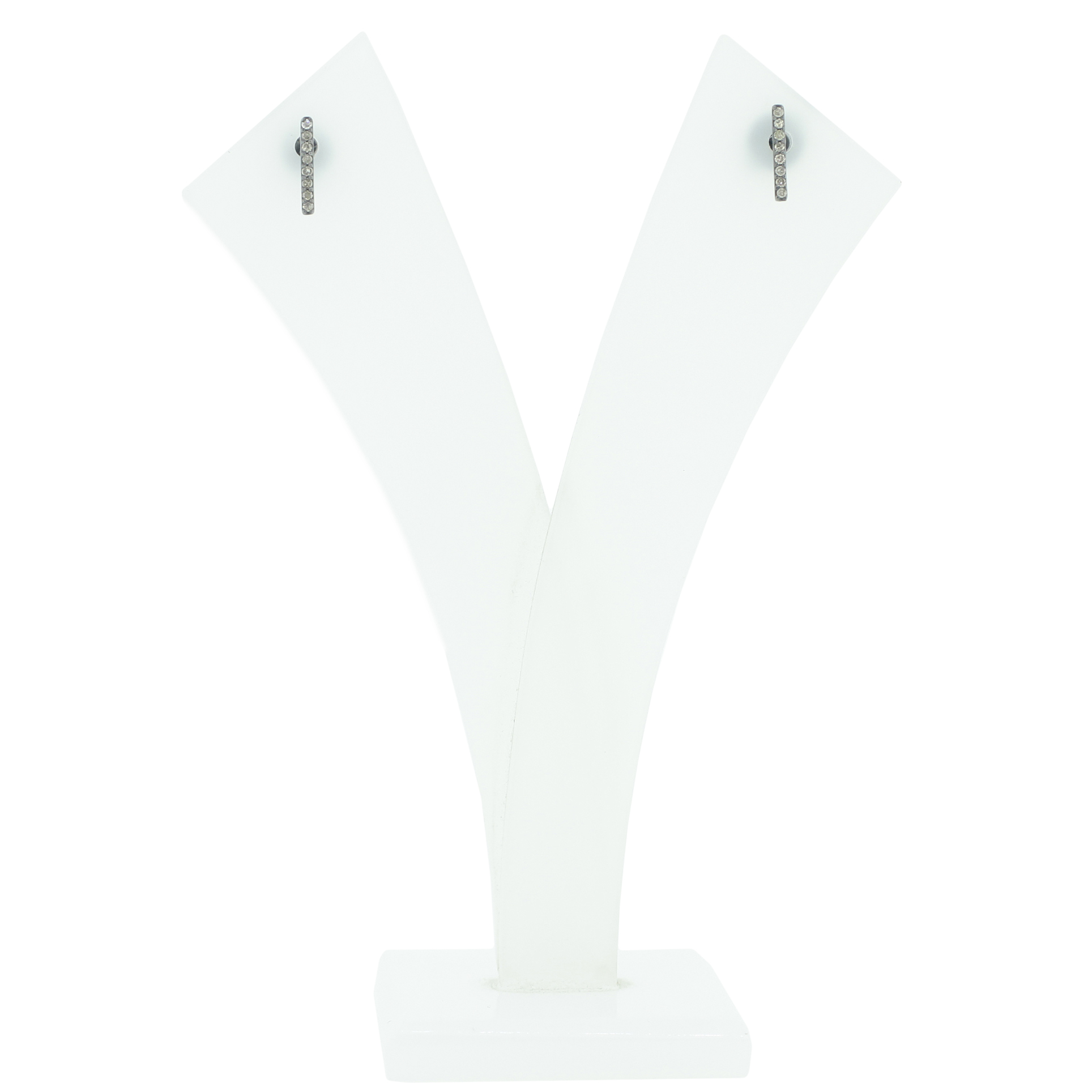 Sterling Silver Diamond Minimilistic Bar Studs