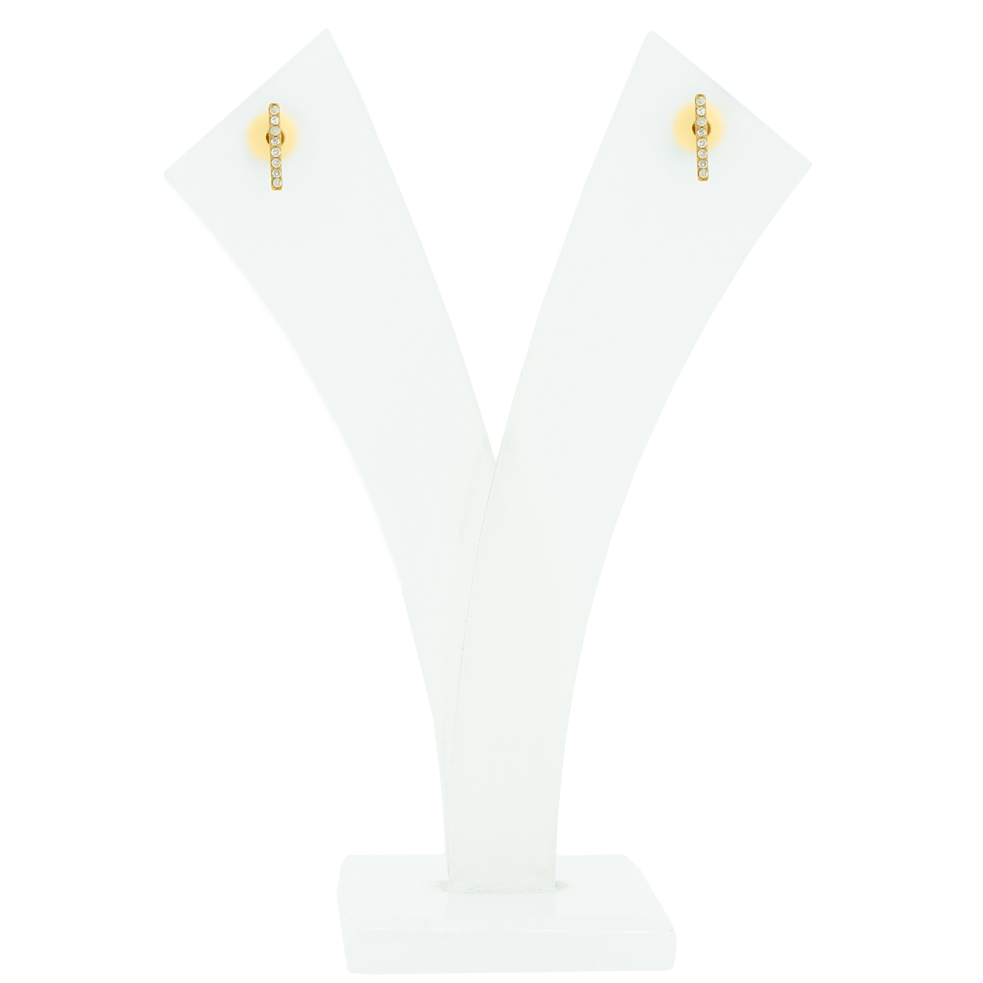 Yellow Gold Diamond Minimilistic Bar Studs