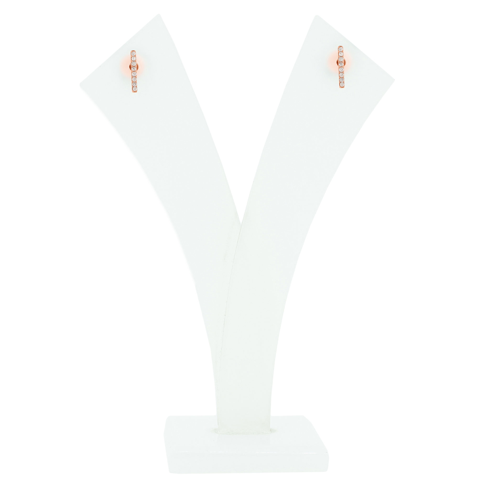 Rose Gold Diamond Minimilistic Bar Studs