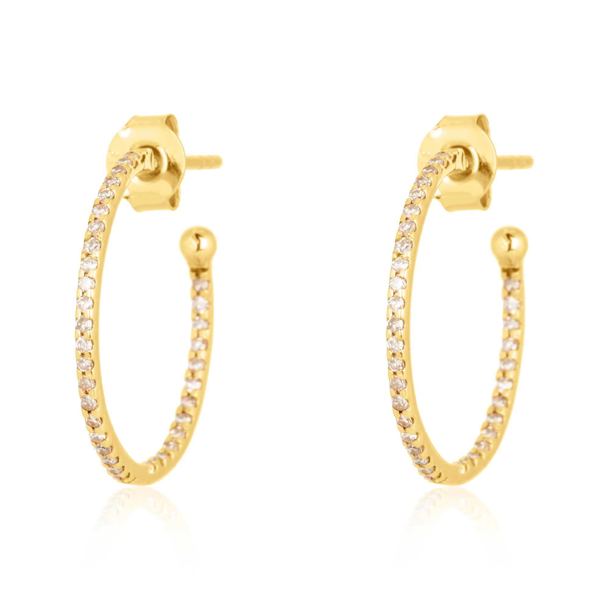 Sterling Silver Diamond Hoop Earrings