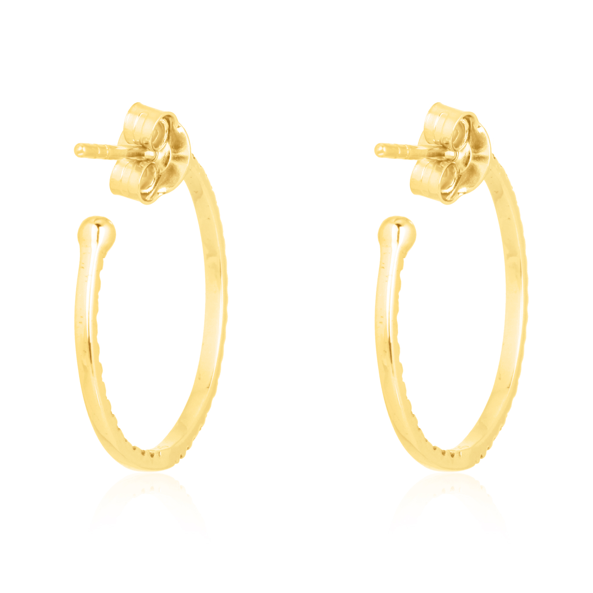 Sterling Silver Diamond Hoop Earrings