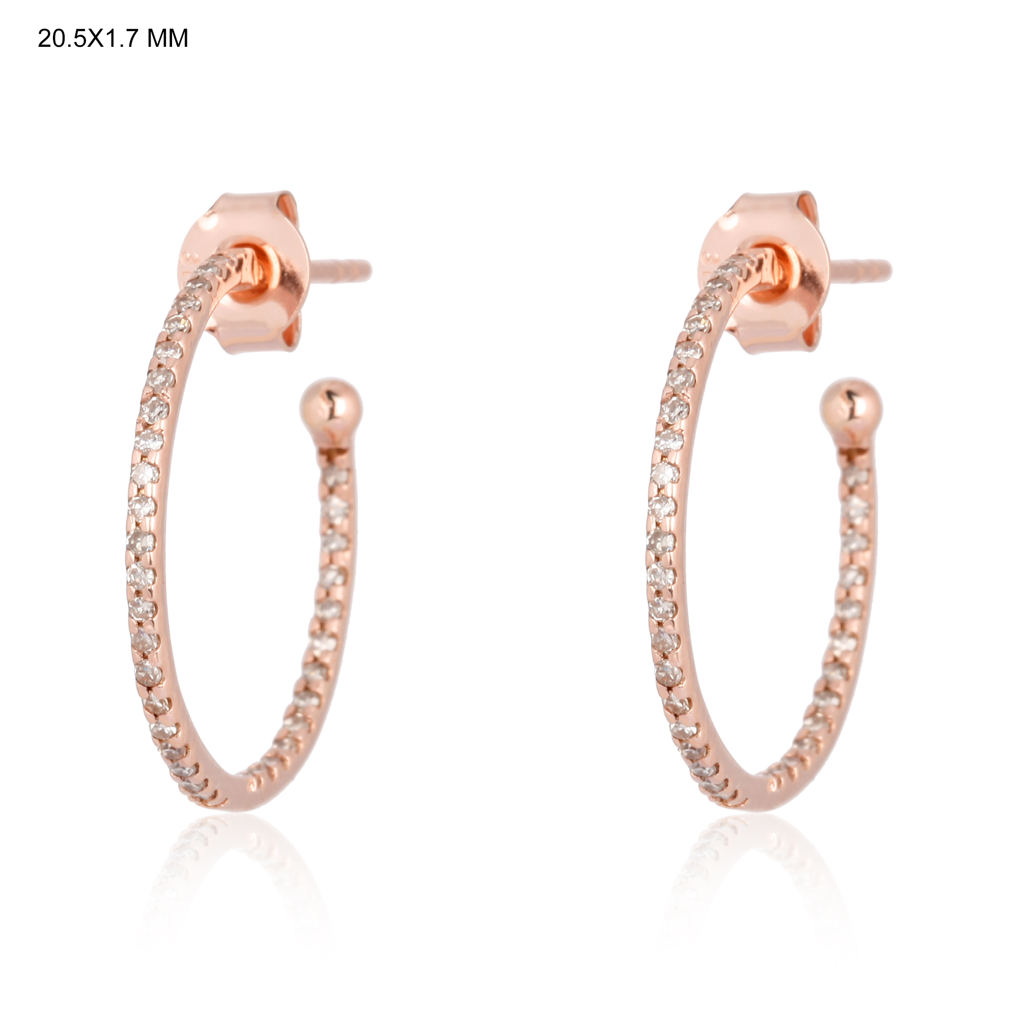 Rose Gold Diamond Hoop Earrings