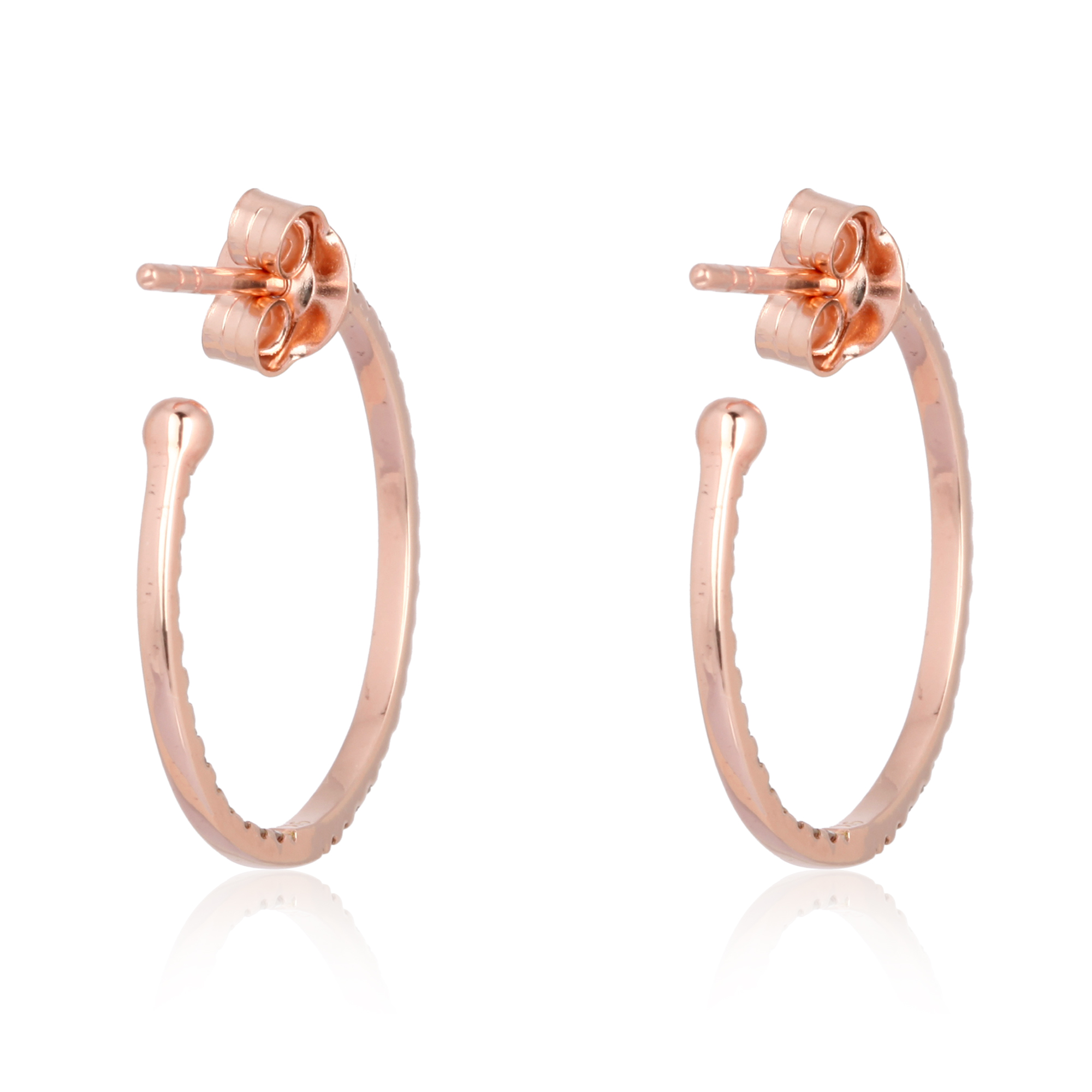 Sterling Silver Diamond Hoop Earrings