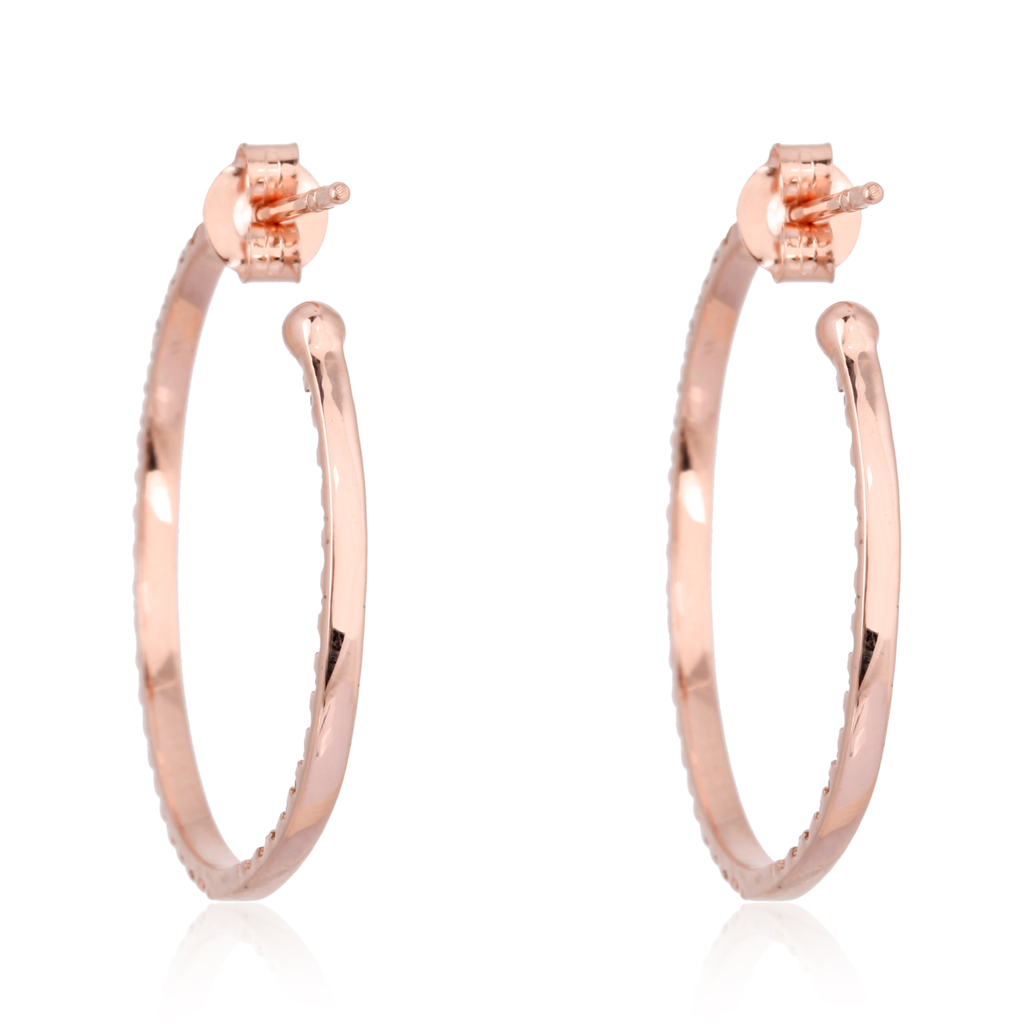 Sterling Silver Diamond Hoop Earrings