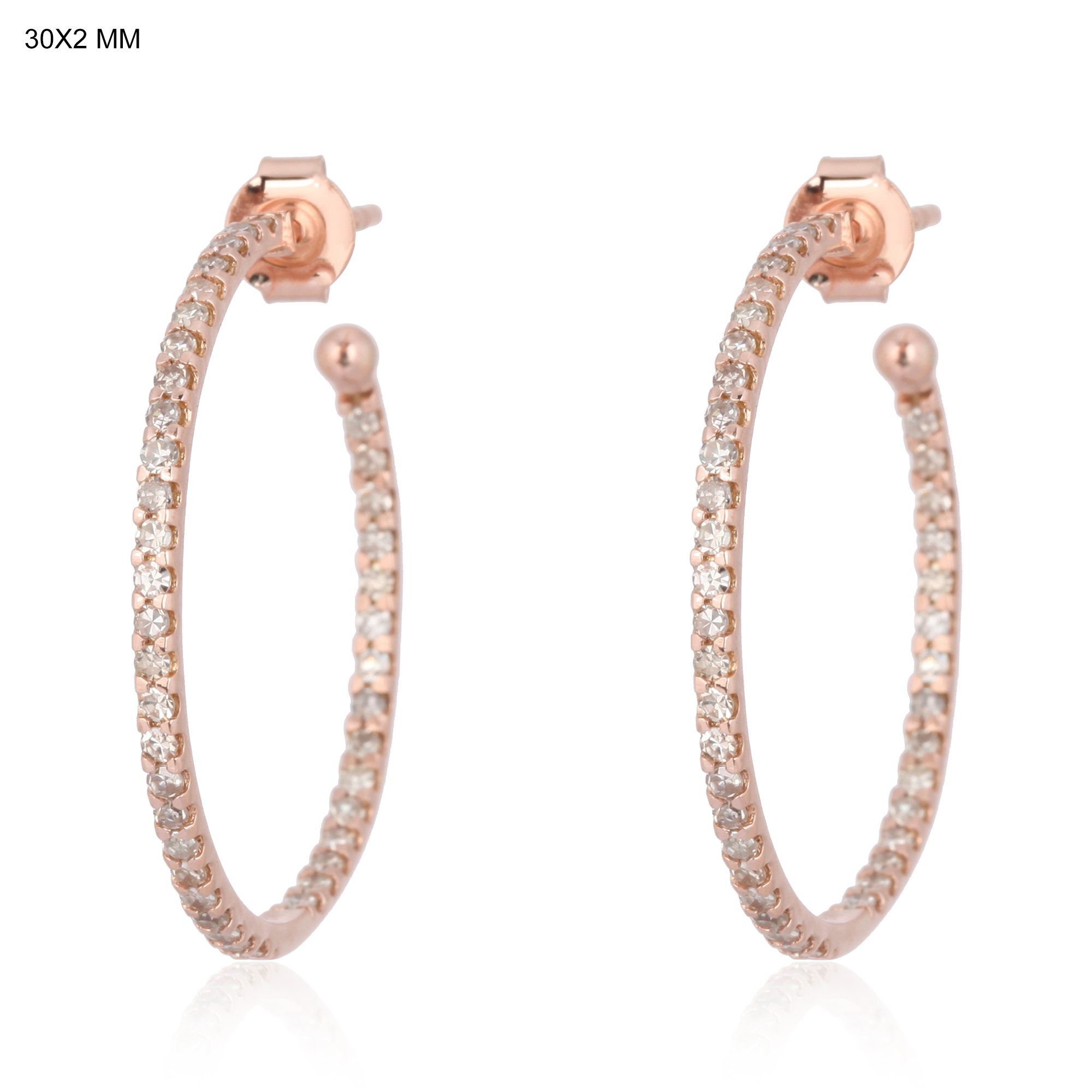 Sterling Silver Diamond Hoop Earrings