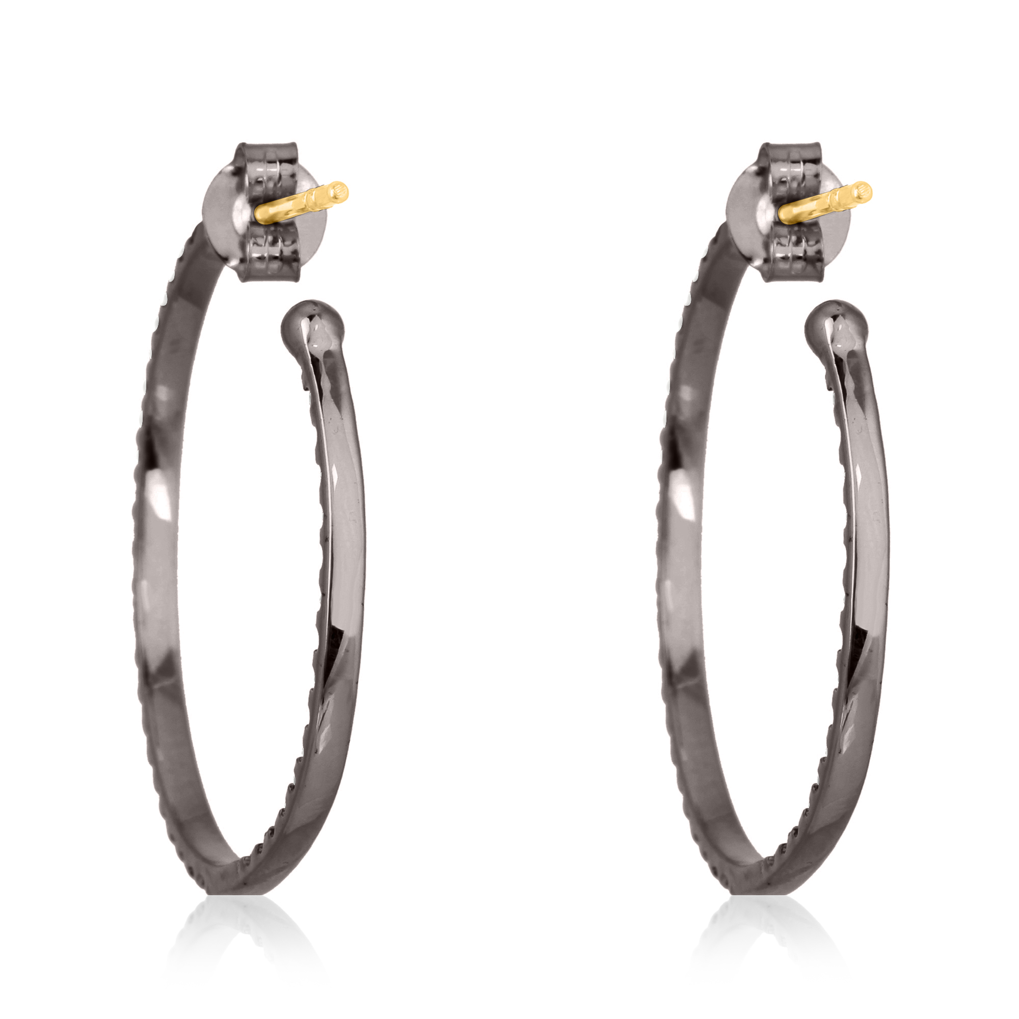 Sterling Silver Diamond Hoop Earrings