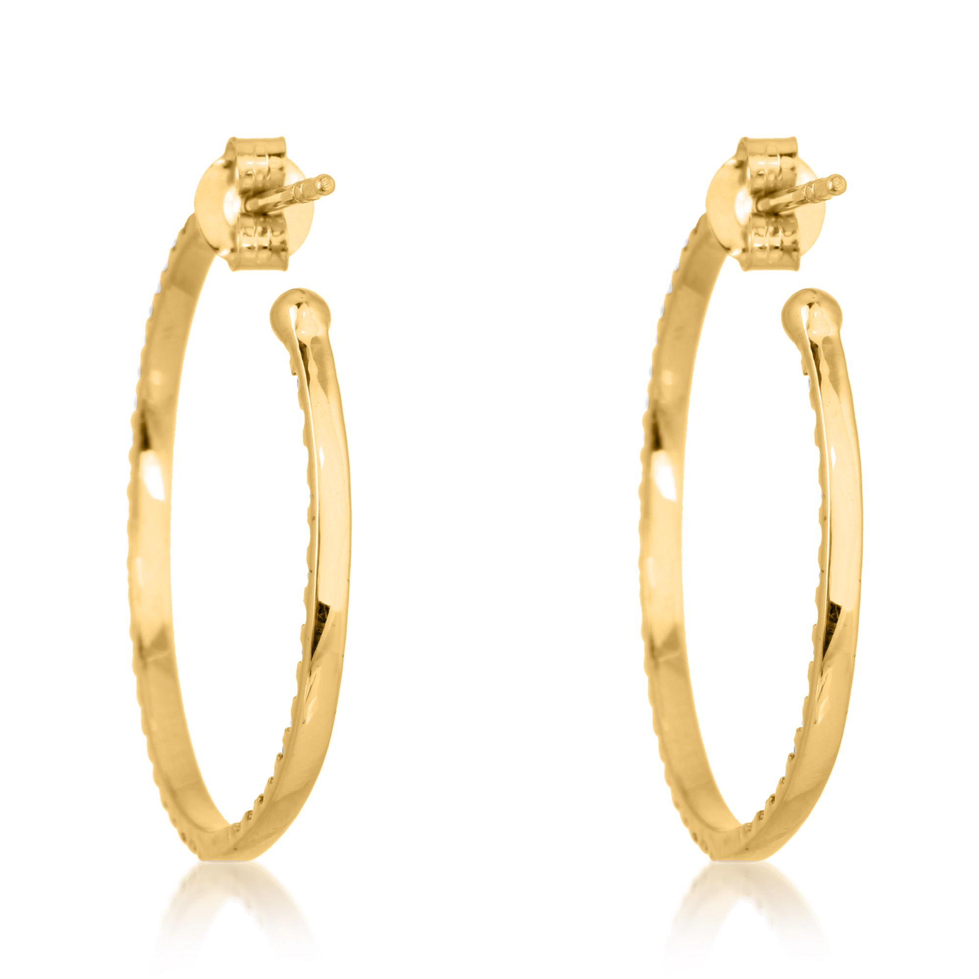 Sterling Silver Diamond Hoop Earrings