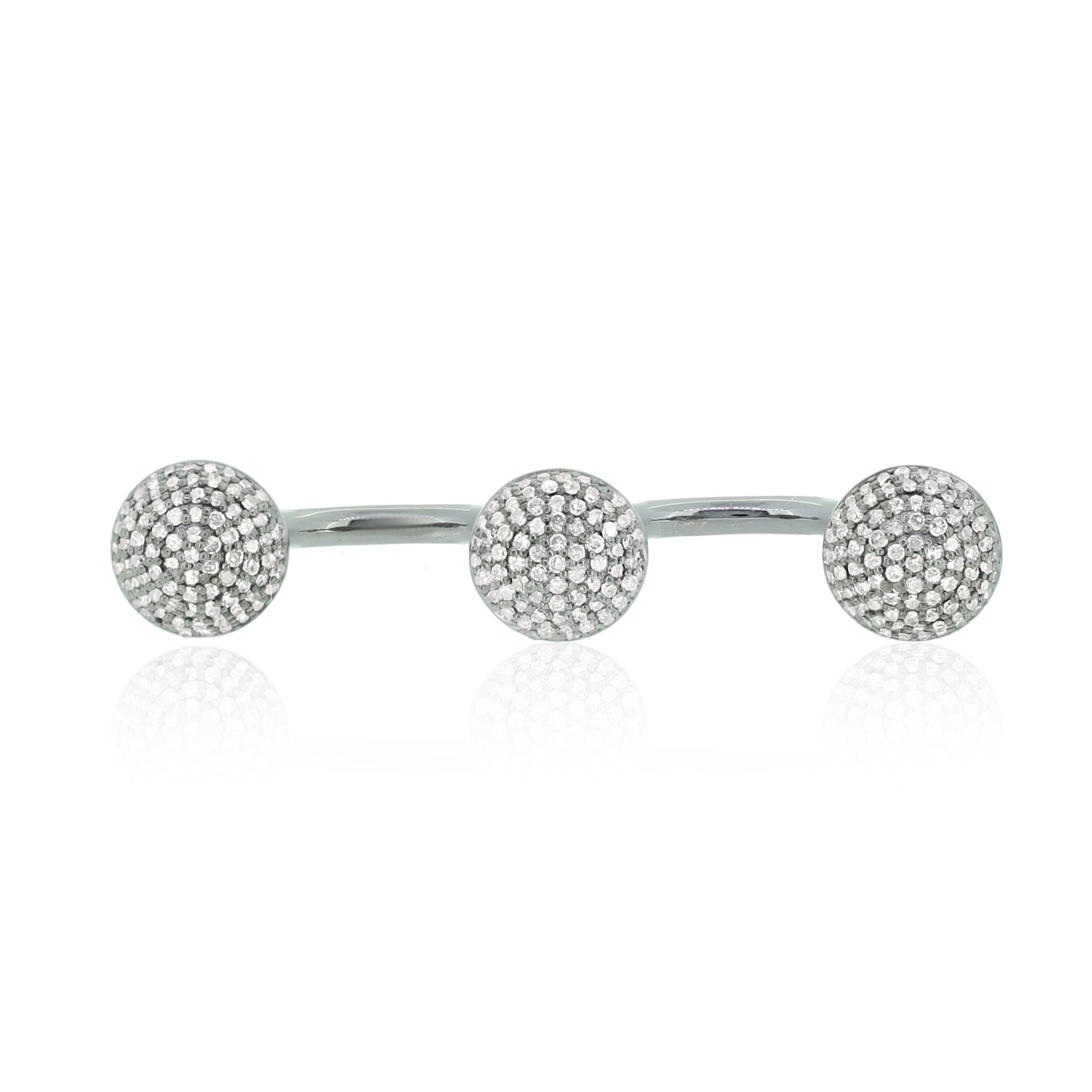 Sterling Silver Round Diamond Multifinger Ring