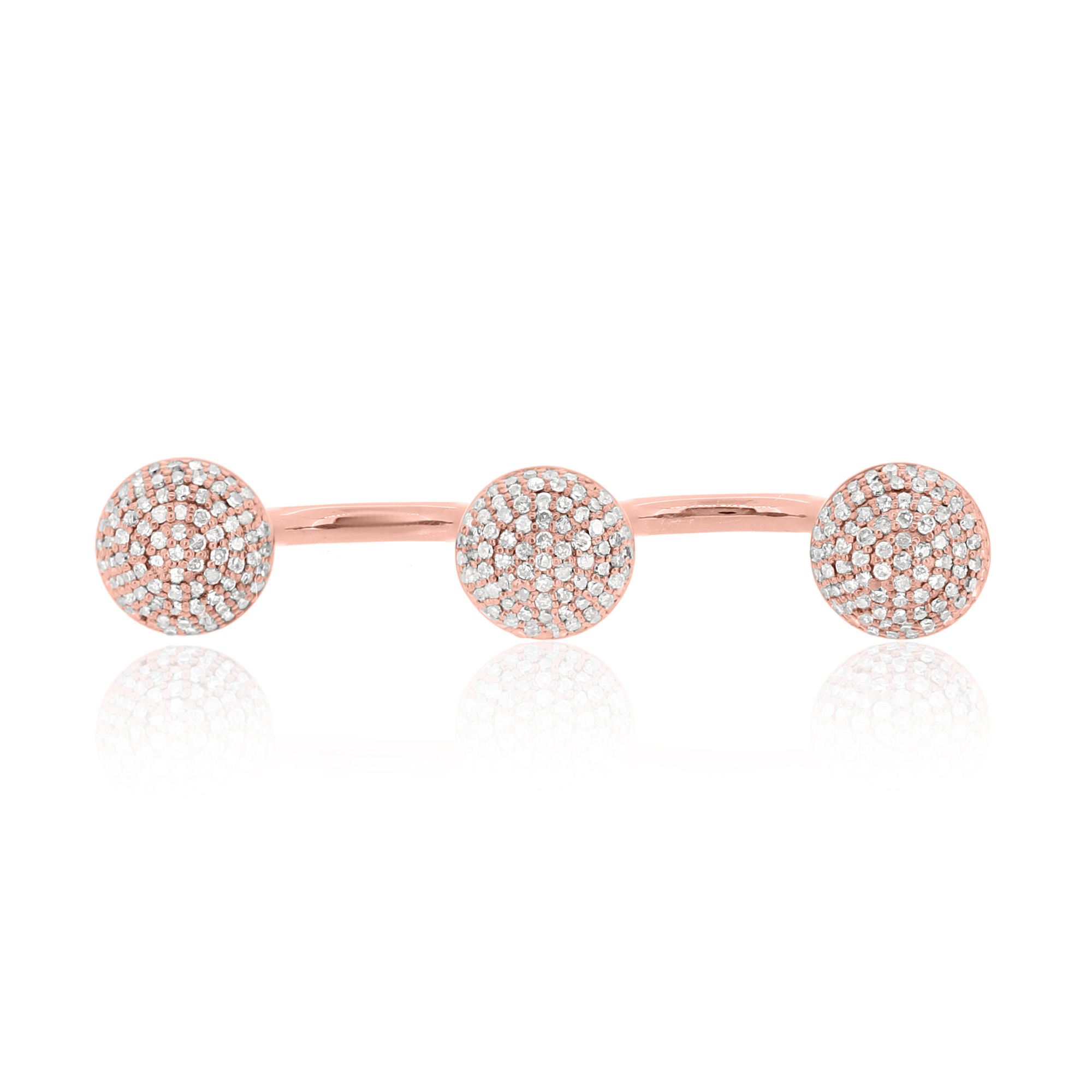 Sterling Silver Round Diamond Multifinger Ring