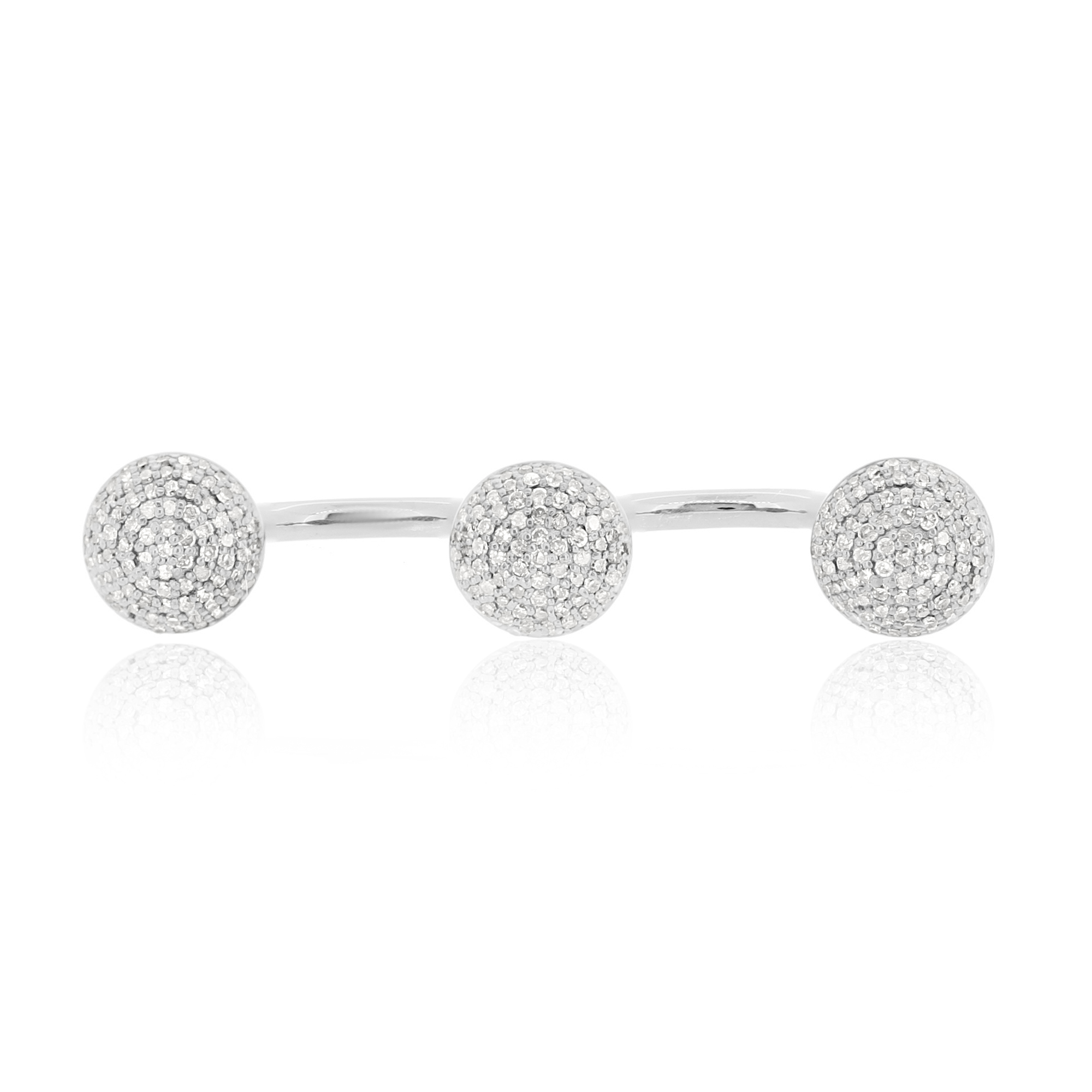 Sterling Silver Round Diamond Multifinger Ring