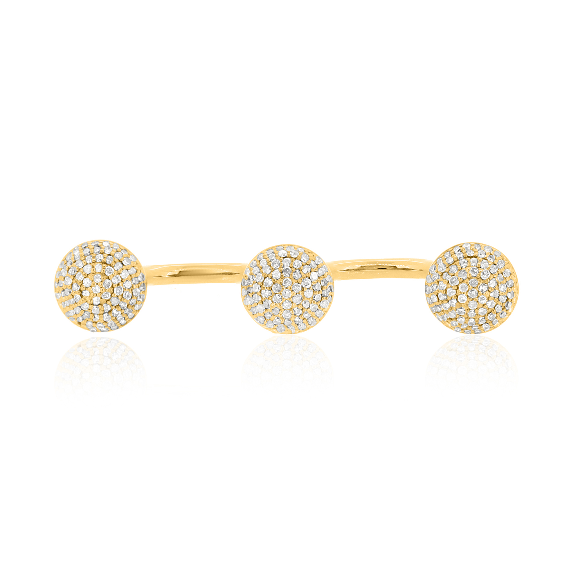 Sterling Silver Round Diamond Multifinger Ring