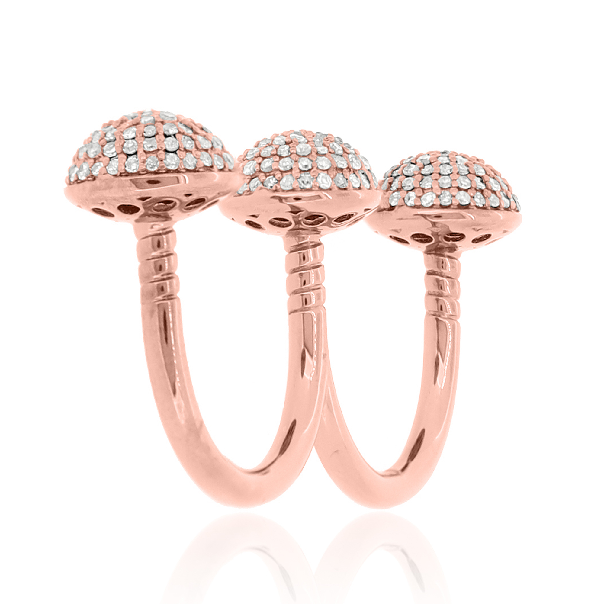 Sterling Silver Round Diamond Multifinger Ring