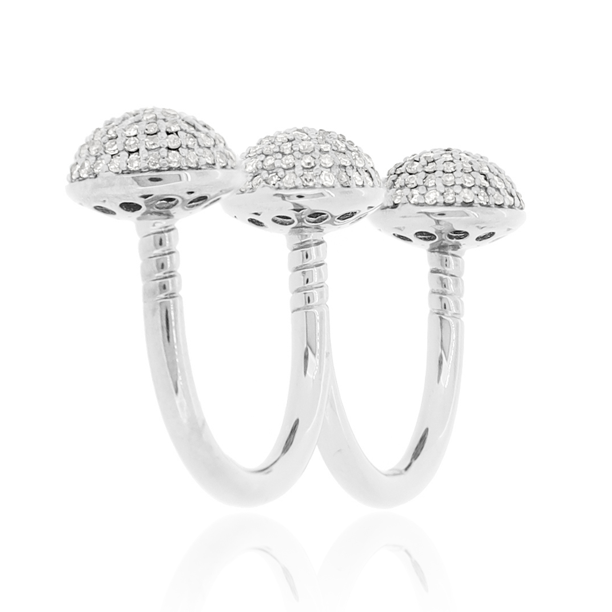 Sterling Silver Round Diamond Multifinger Ring