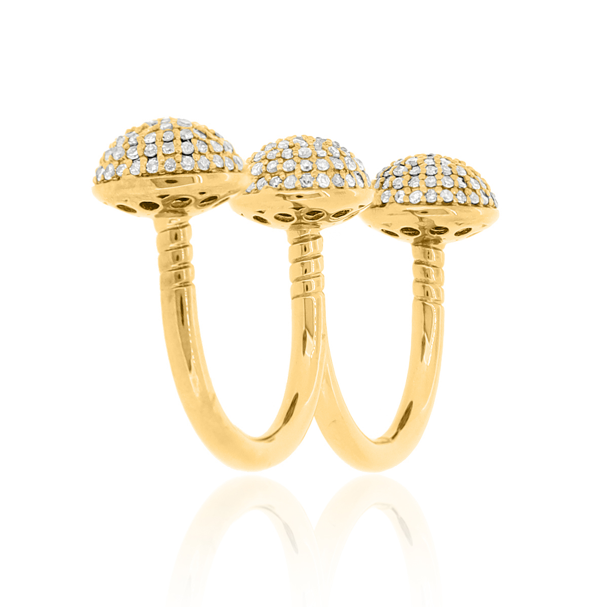 Sterling Silver Round Diamond Multifinger Ring