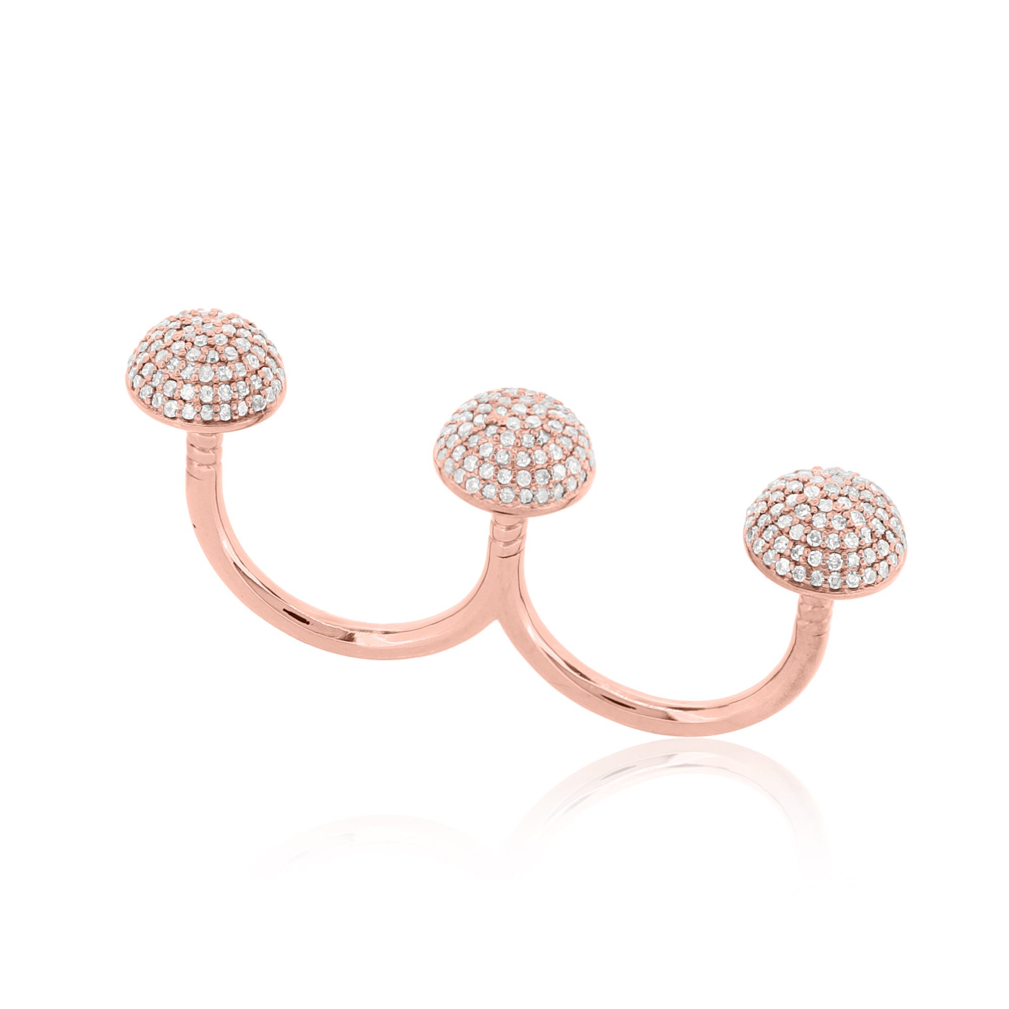 Sterling Silver Round Diamond Multifinger Ring