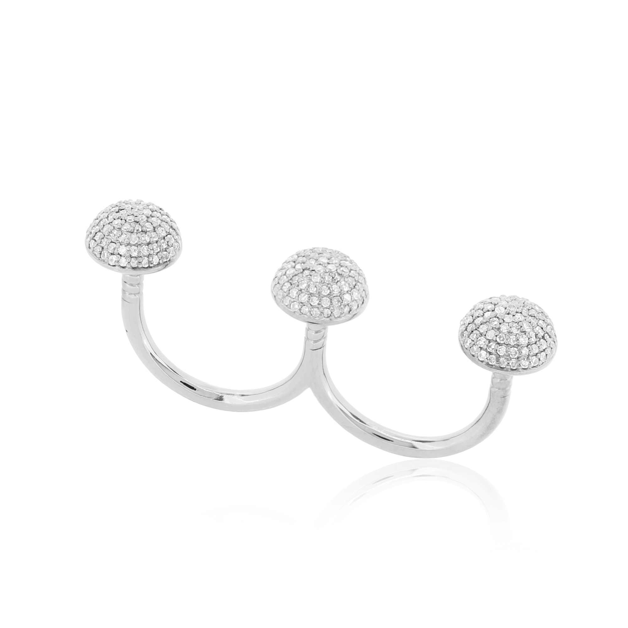 Sterling Silver Round Diamond Multifinger Ring