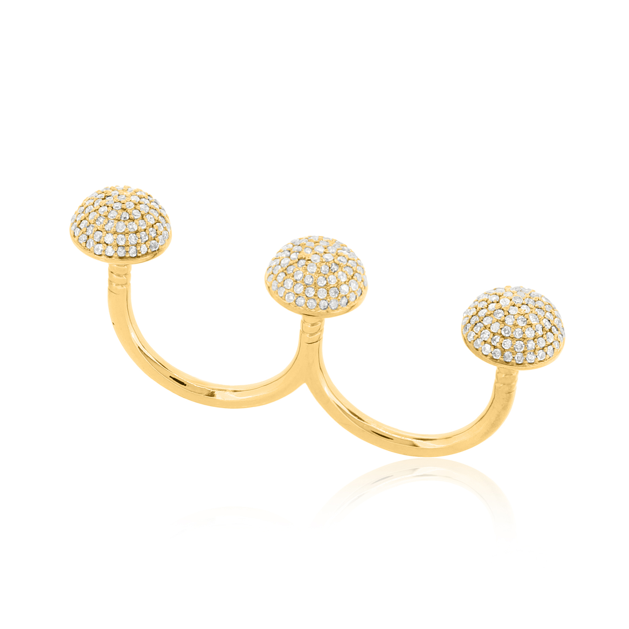 Sterling Silver Round Diamond Multifinger Ring