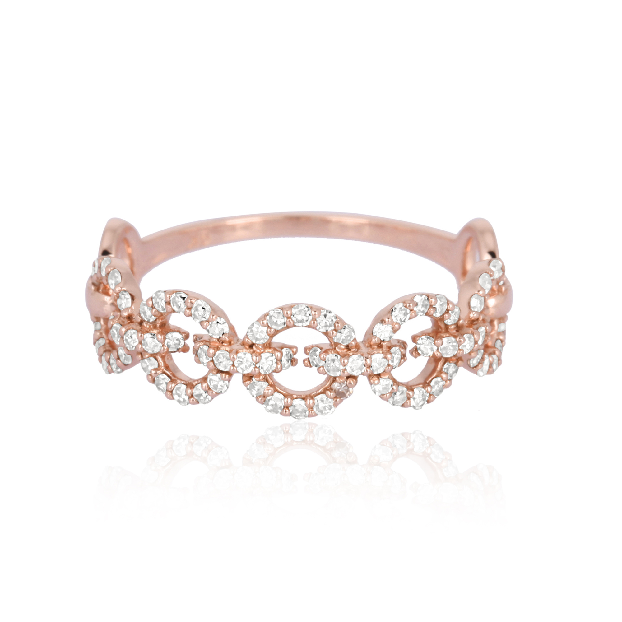 Rose Gold Link Diamond Ring
