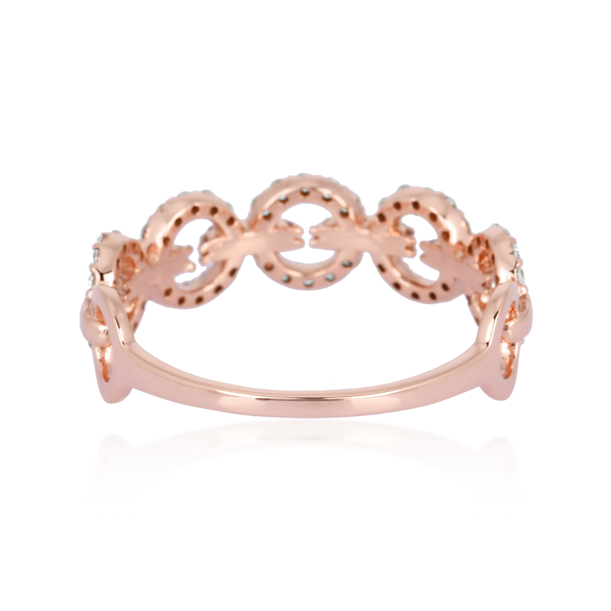 Sterling Silver Link Diamond Ring