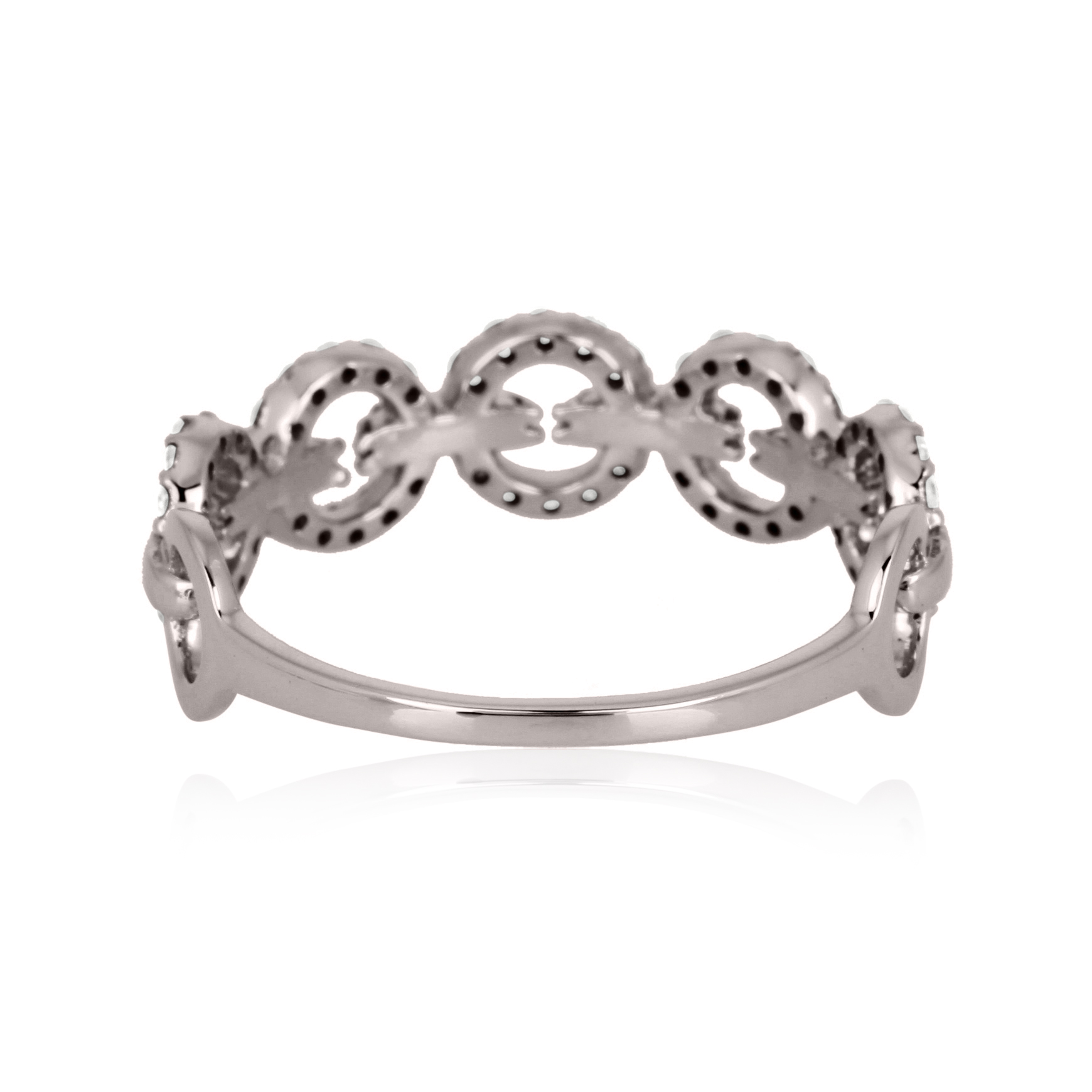 Sterling Silver Link Diamond Ring
