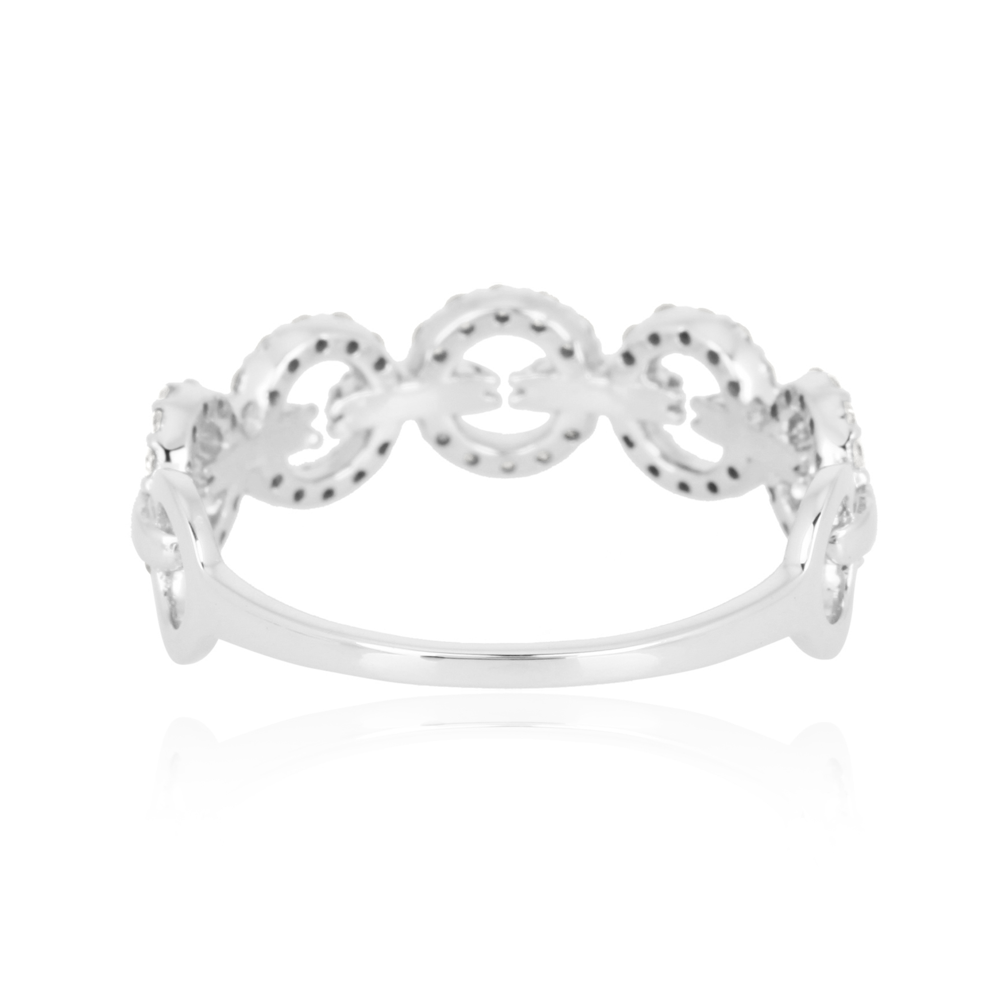 Sterling Silver Link Diamond Ring