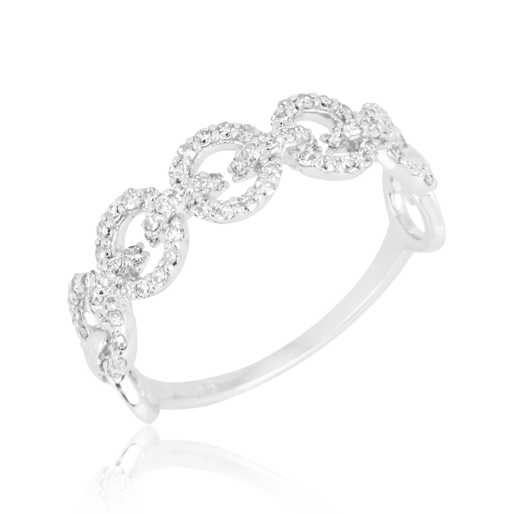 White Gold Link Diamond Ring