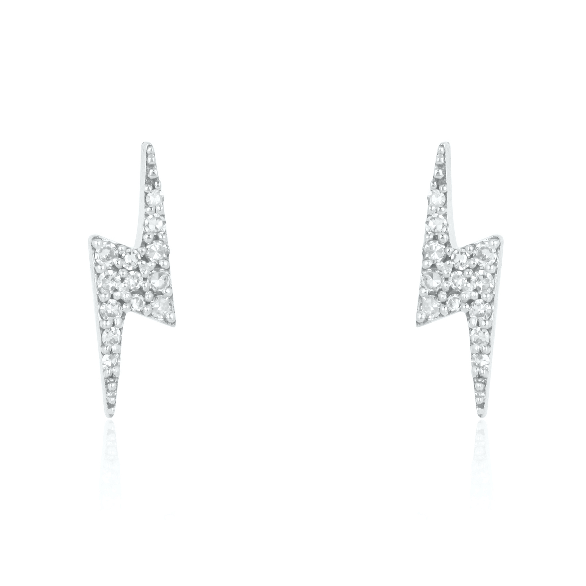 White Gold Classic Lightening Studs