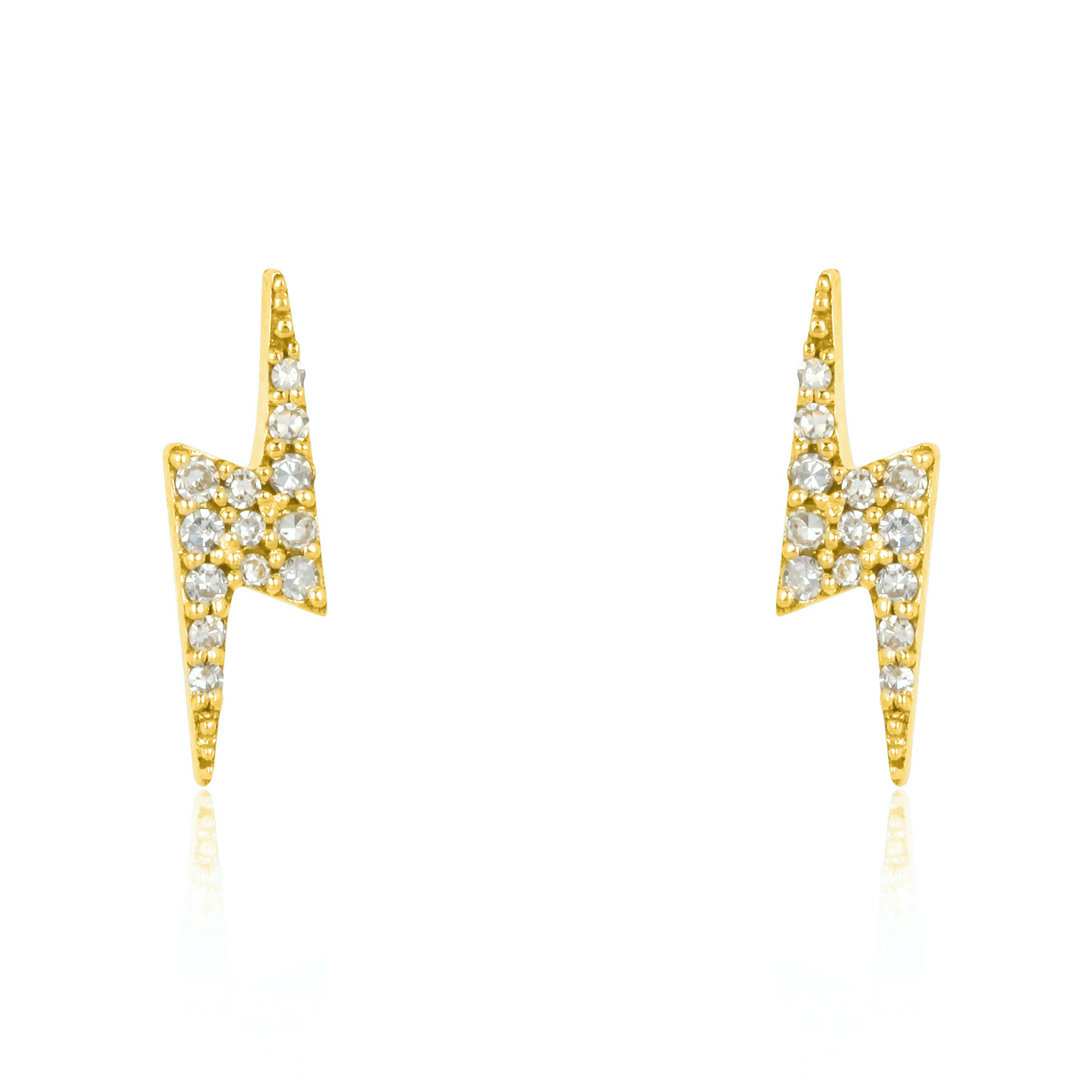 Yellow Gold Classic Lightening Studs
