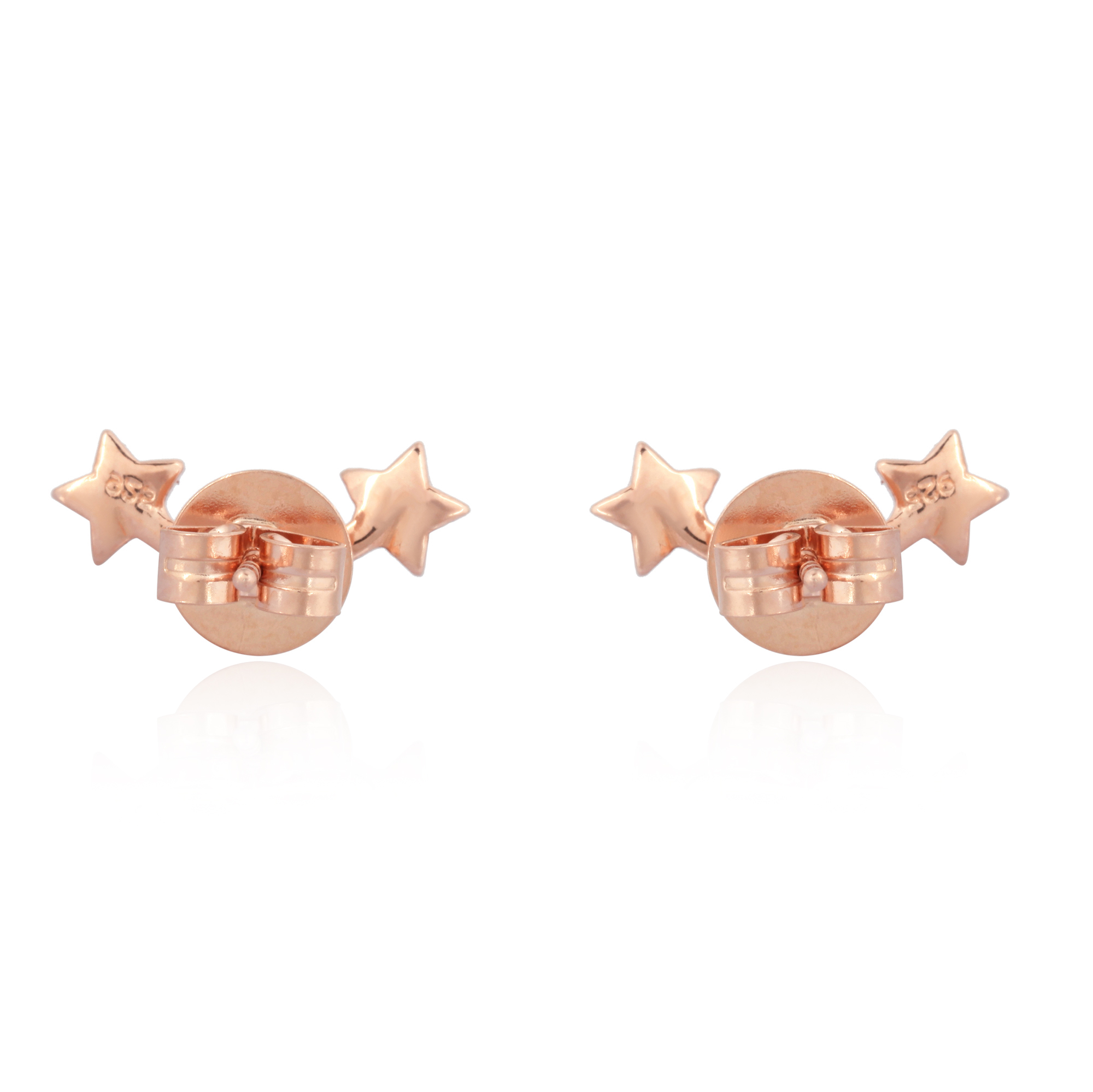 Rose Gold Diamond Tri Star Climber Earrings