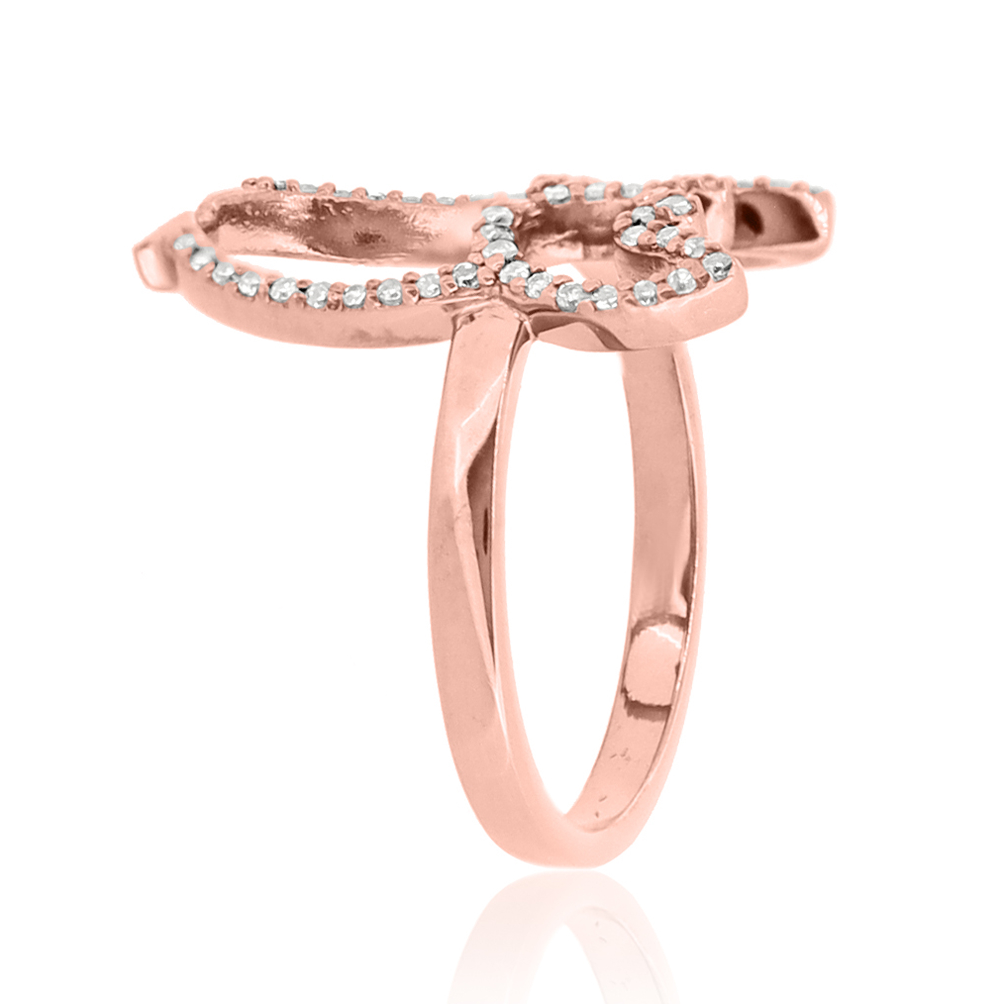 Sterling Silver Owl Diamond Ring