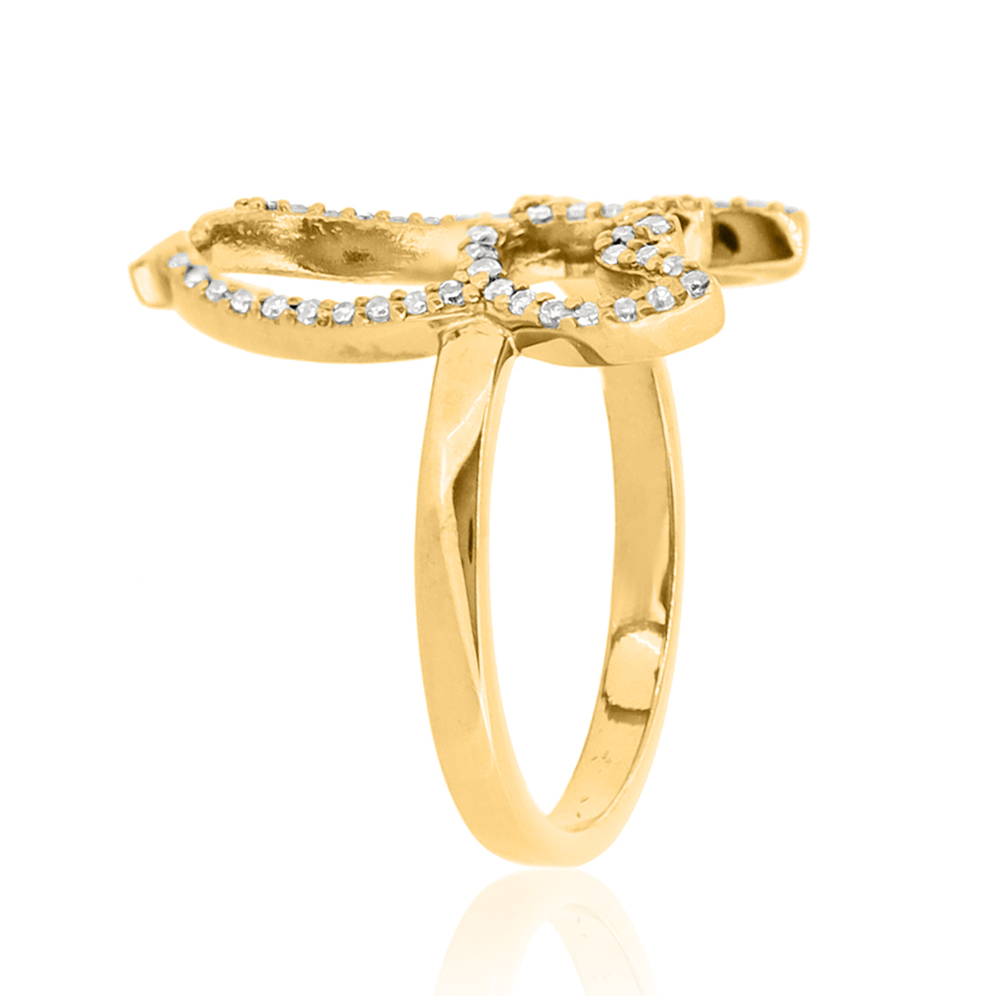 Sterling Silver Owl Diamond Ring