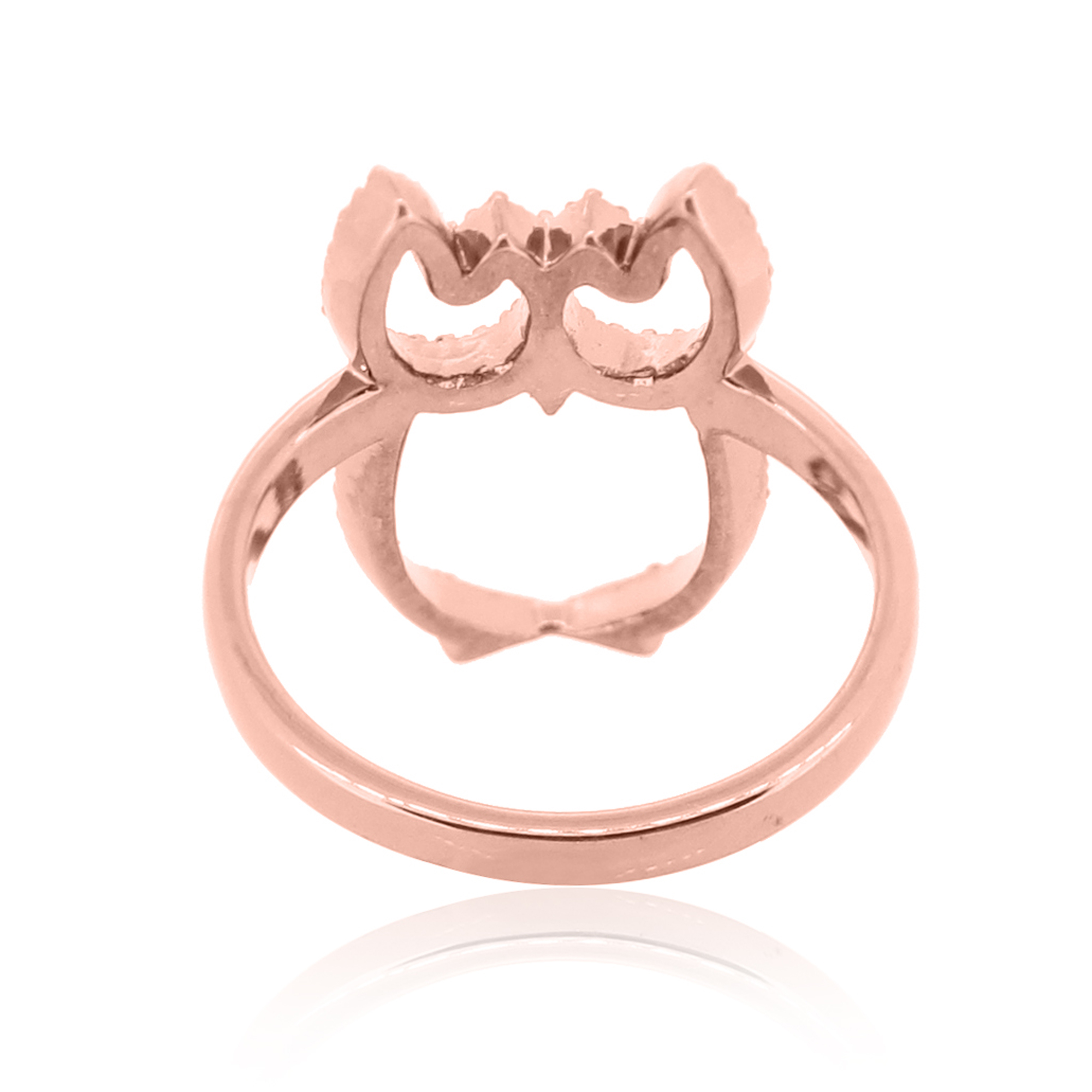 Sterling Silver Owl Diamond Ring