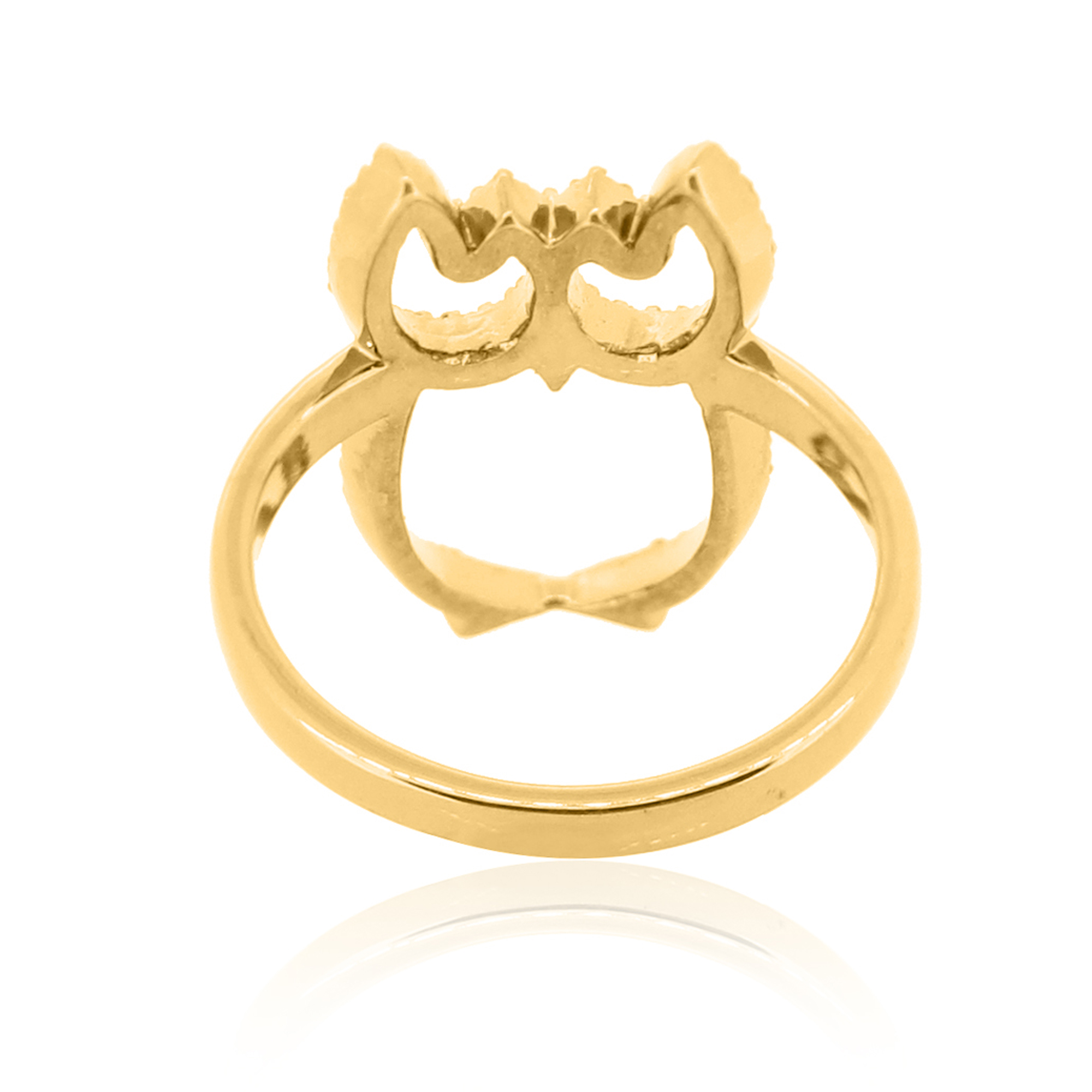 Sterling Silver Owl Diamond Ring