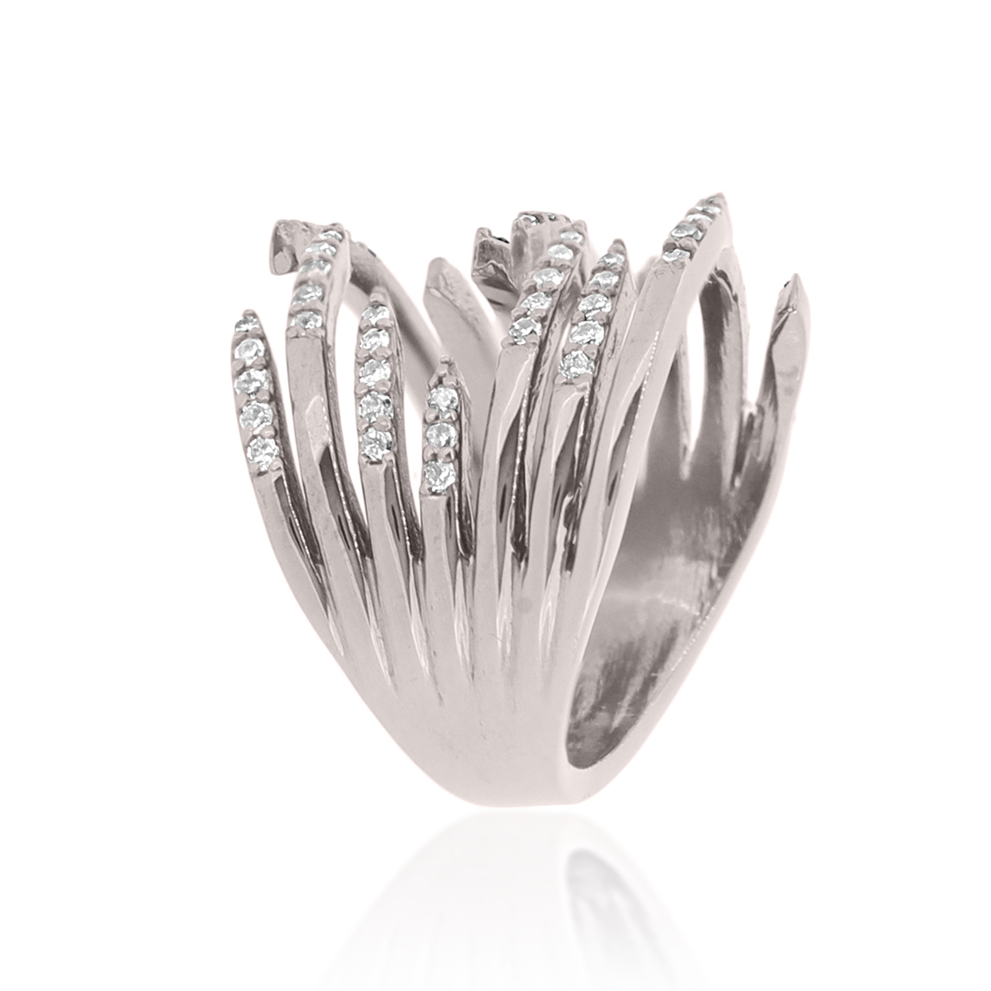 Sterling Silver Gap Diamond Ring