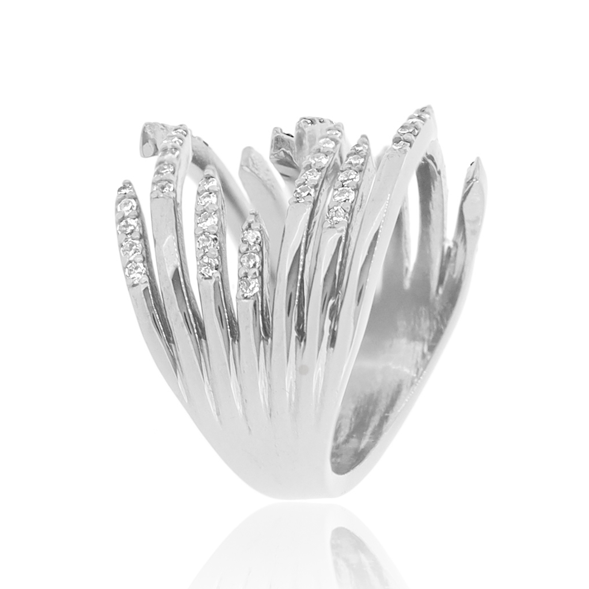 Sterling Silver Gap Diamond Ring