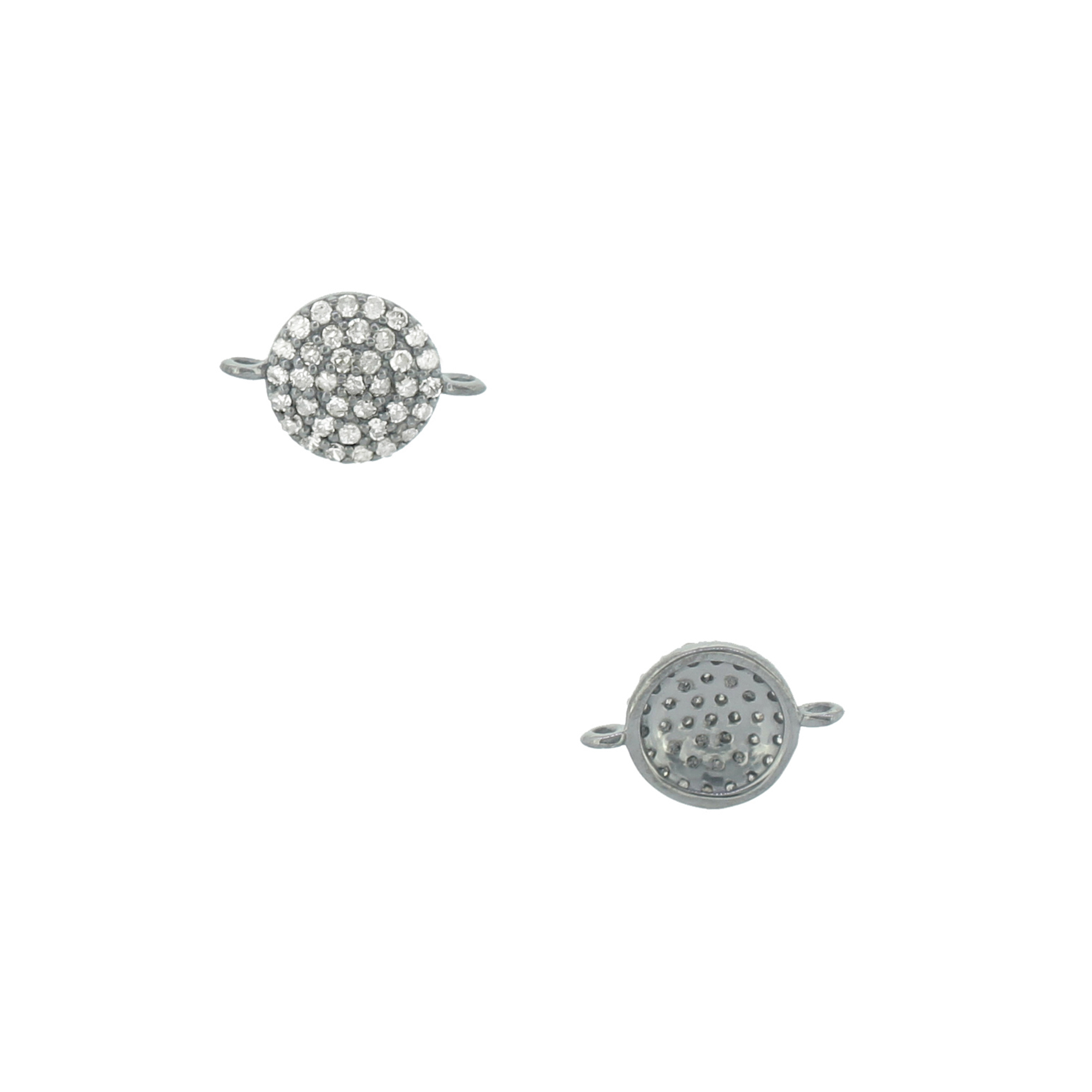Sterling Silver Diamond Disc Connector