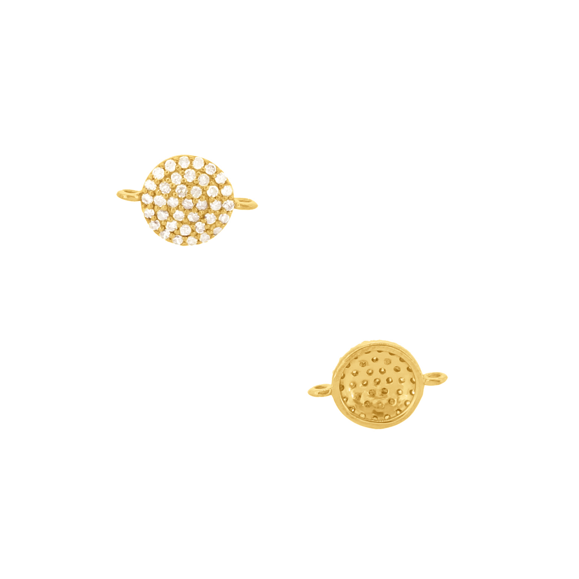 Yellow Gold Diamond Disc Connector