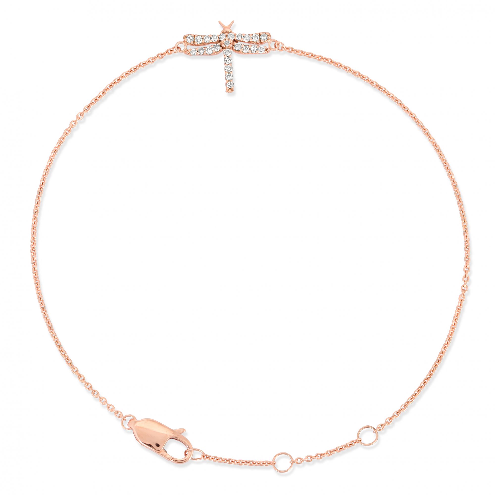Rose Gold Butterfly Diamond Bracelet